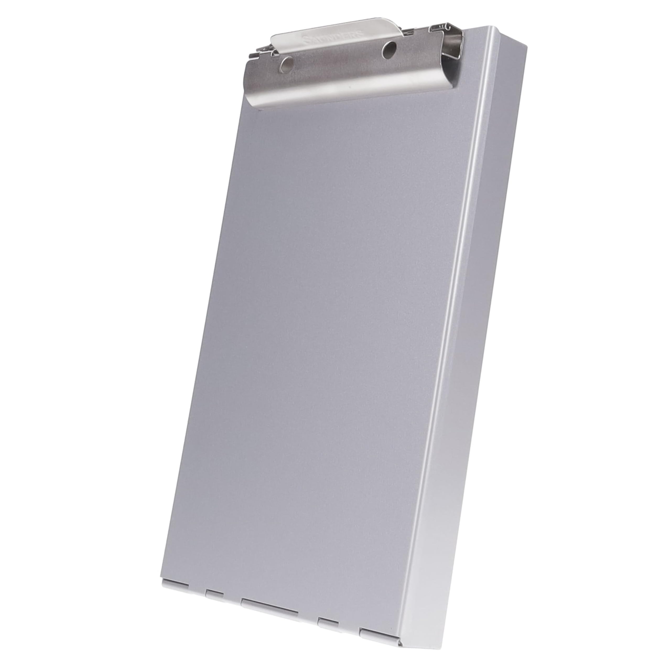 Saunders Porte-bloc en métal avec rangement, porte-bloc d'allaitement à une seule couche, organiseur de papier, clip en acier avec loquet autobloquant, support de formulaire pour bureau, école et