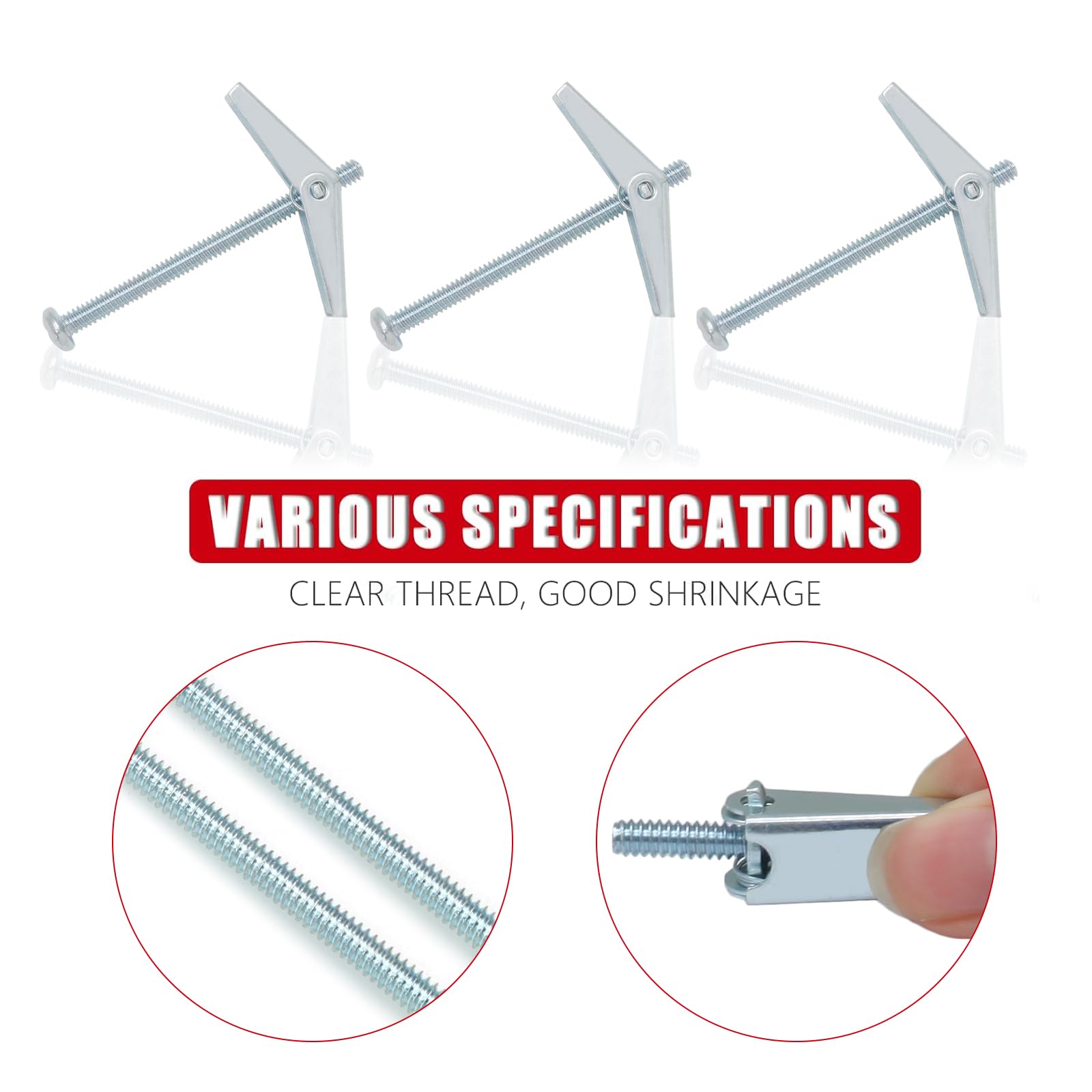 Snapklik.com : 12 Pcs 1/8 X 2 Inch Spring Toggle Bolt, Heavy Duty ...