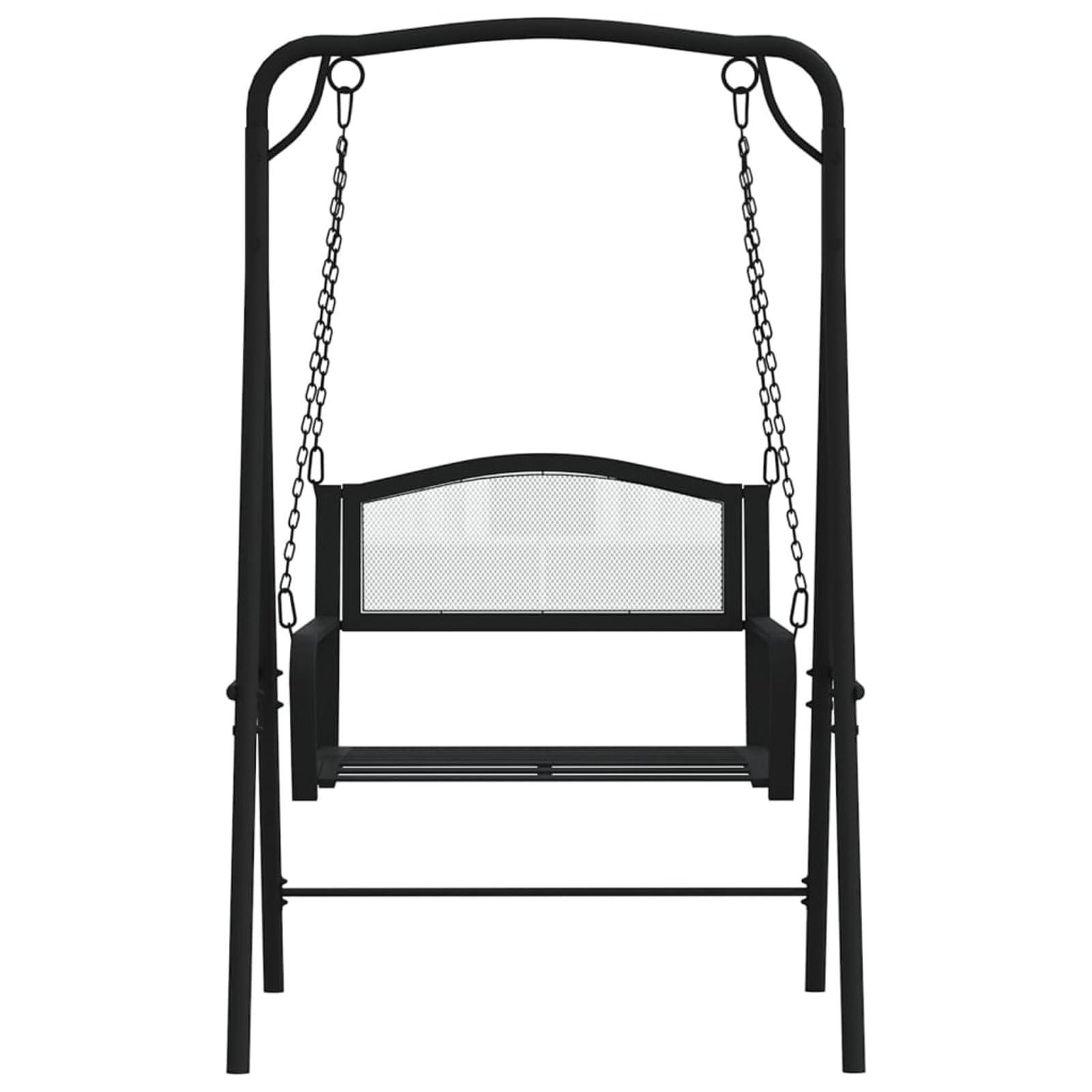 Dondolo 124 cm in Acciaio Nero,Mobili,Mobili da Giardino,Mobili e sedie da Giardino,Panchine da giardino-318832