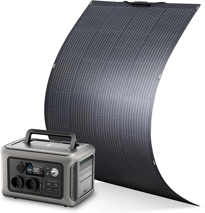 ALLPOWERS Generador solar R600, batería LiFePO4 de 299 WH con panel solar de 200 W SF200, carga rápida de 1 hora, adecuado para jardín, viajes, camping, RV, fiesta de emergencia