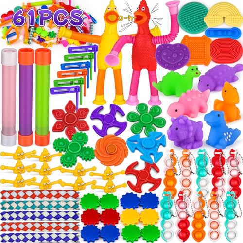 AmyBenton Relleno Piñatas Cumpleaños Infantil, 61 Pcs Favores de Fiesta para Niños, Juguetes de Fiesta a Granel para Cumpleaños, Premio a Salón de Clases, Relleno de Piñata