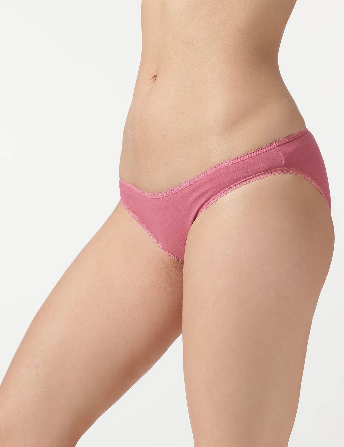 Marks & Spencer Women's Cotton Modern Bikini Style Underwear (Pack of 3) (60715535003_Antique Rose - Image 2 thumbnail