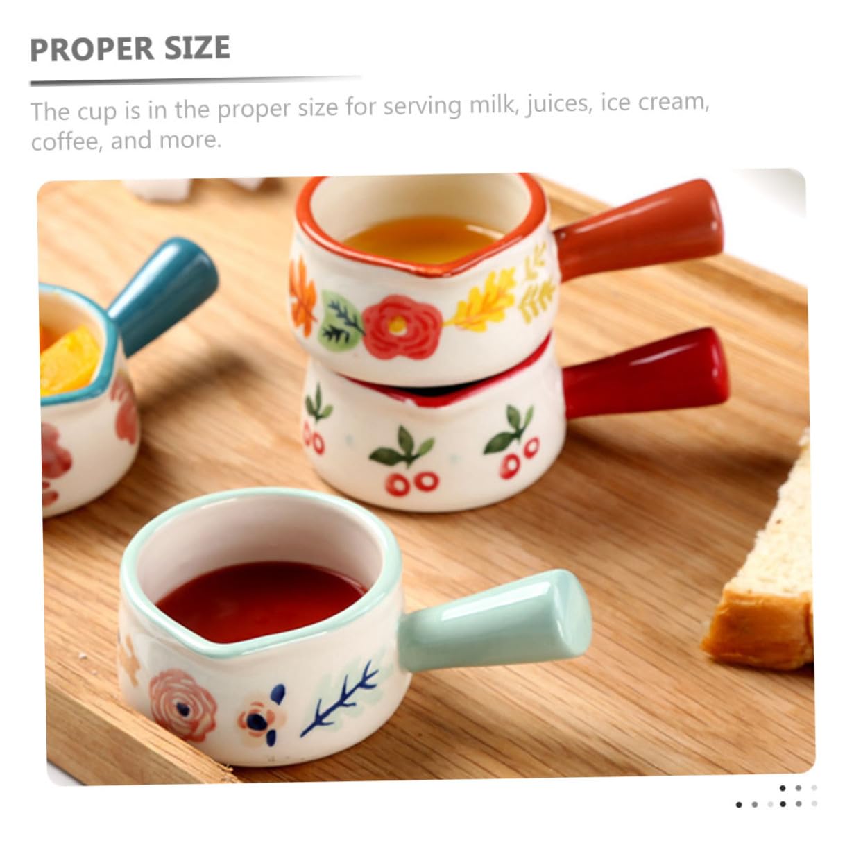 TEHAUX 6 piezas Jarras de Cerámica para Leche y Salsa Mango Pequeñas Jarras para Café y Cocina Suministros de Cocina para Espumar Leche y Servir Crema