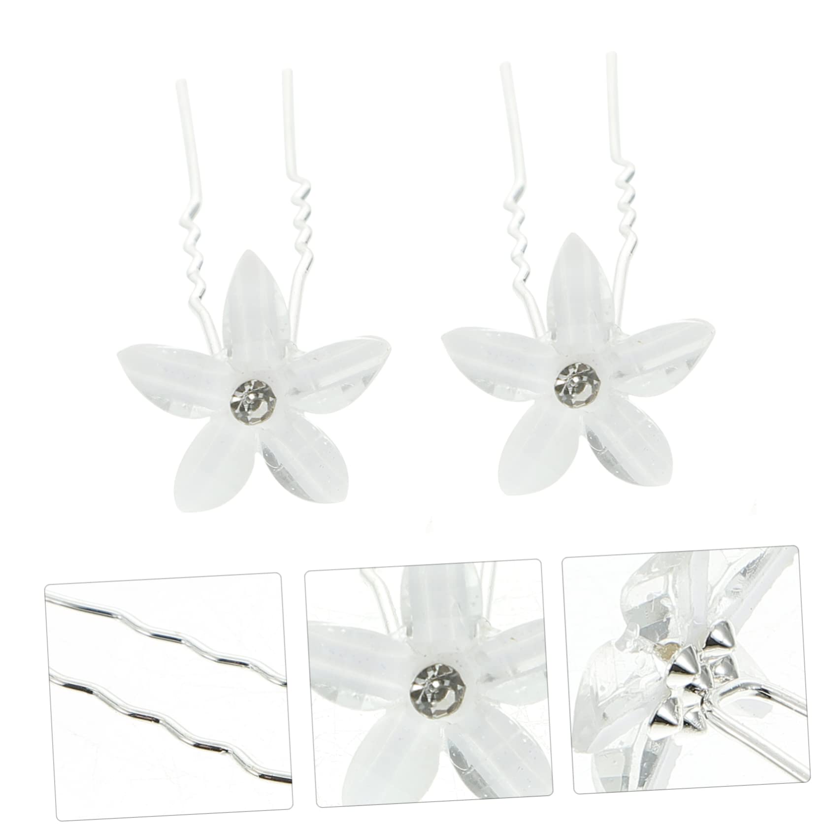 Abaodam 5 Juegos De Horquillas De Flores Para Novia En Forma De U Para El Pelo Tocado De Boda Elegante Decoración Para El Pelo De Boda Para Banquetes Y Fiestas 20 Unidades X 5