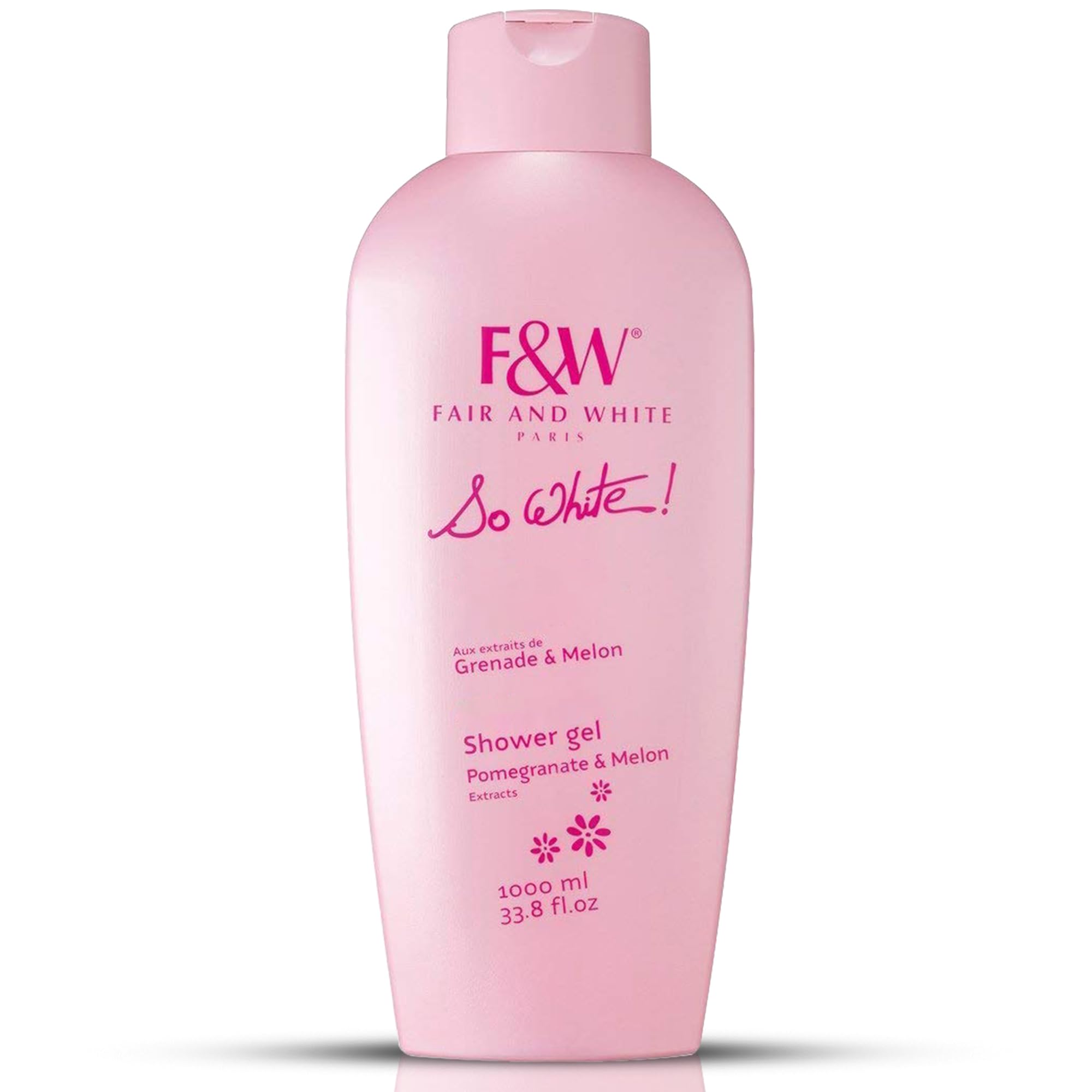 FAIR & WHITE So White Refreshing Brightening Body Wash - 1000ml / 33.8 fl oz - Daily Moisturizing Skin Shower Gel, with Pomegranate & Melon Extracts