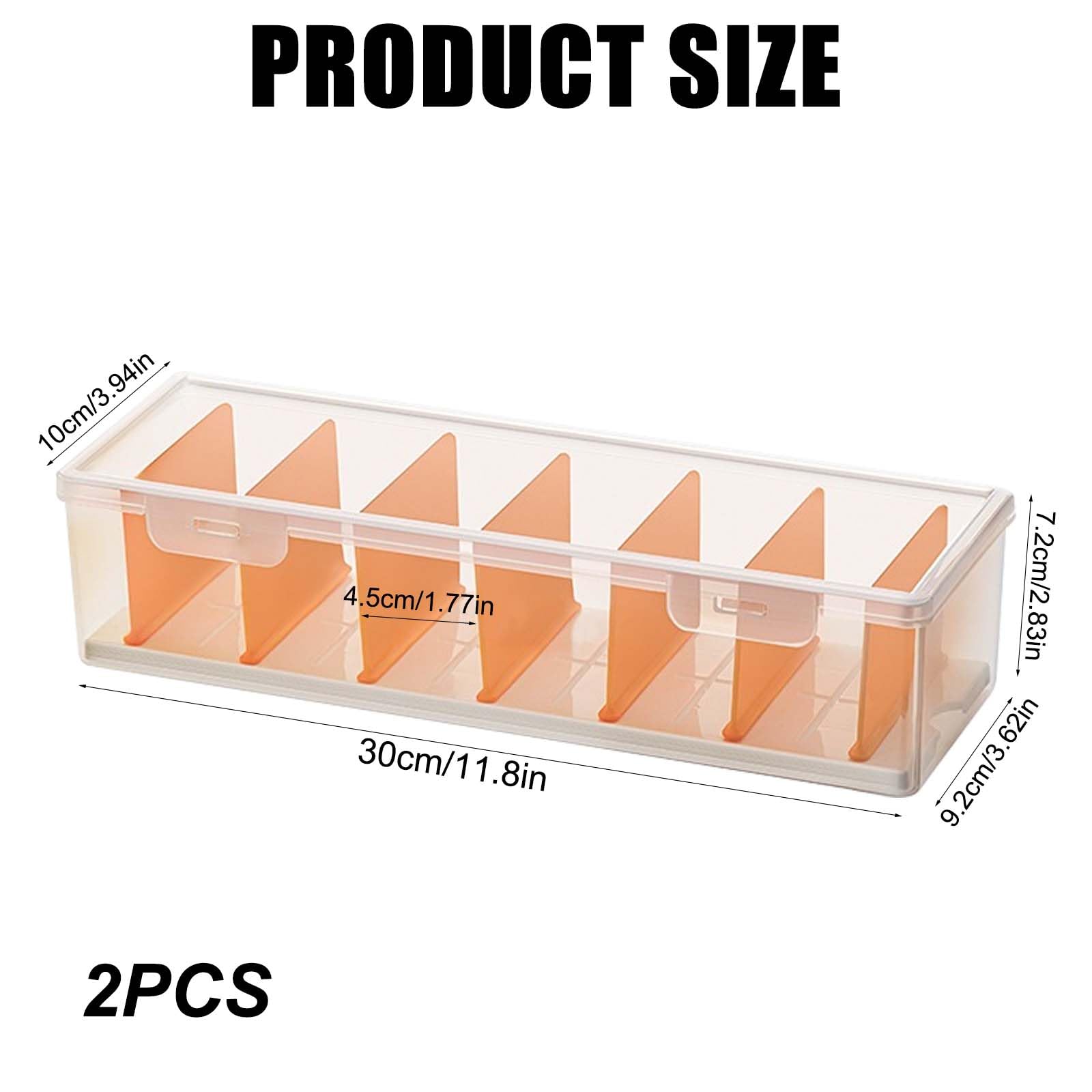 GOMETY Confezione da 2 organizer per cavi dati, scatola per cavi in plastica trasparente, 7 divisori rimovibili, organizer per cavi personalizzabili