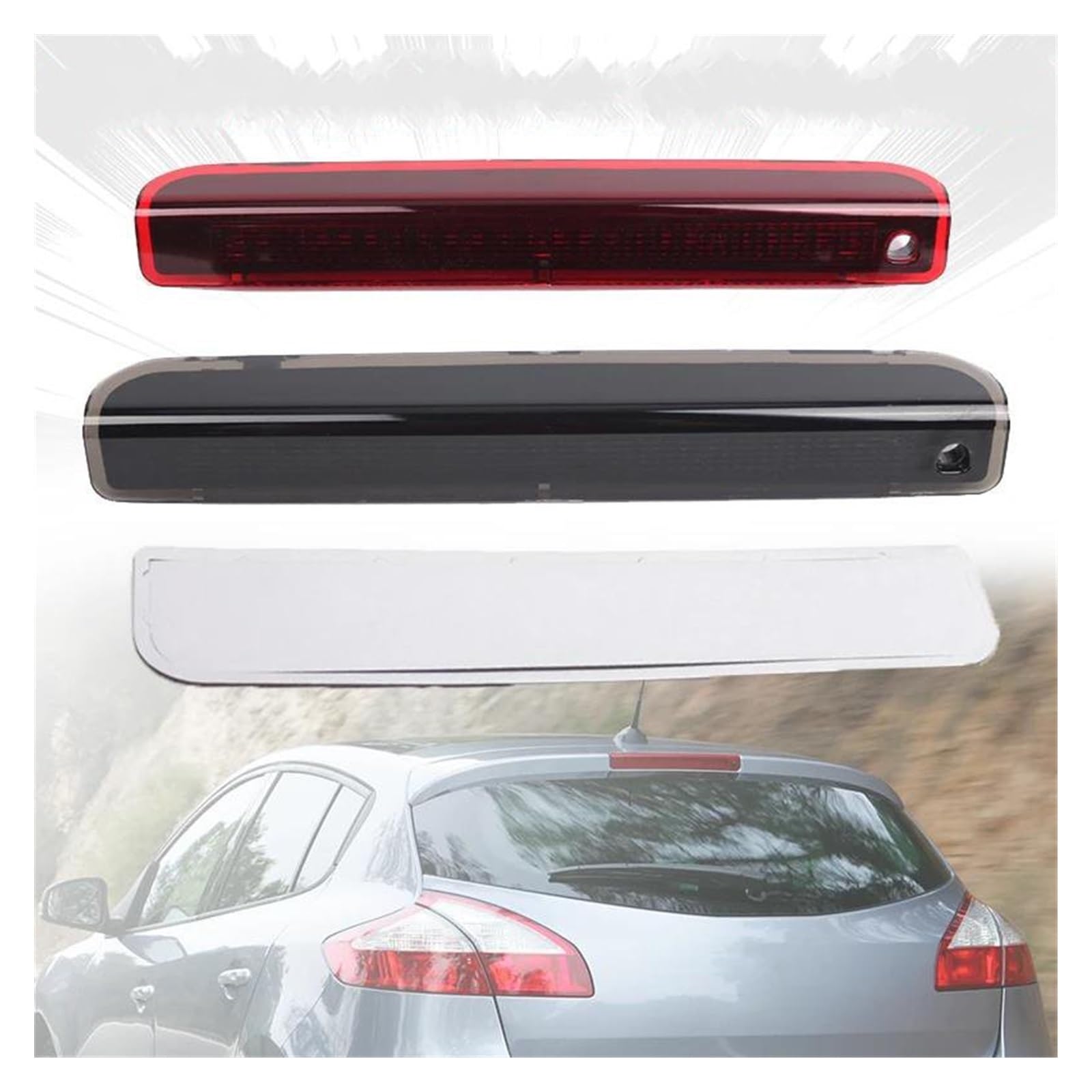 3ème Feu Stop LED Pour Renault Megane MK3 Hayon 2008-2015 - Lentille Rouge, IP65, 12V/24V