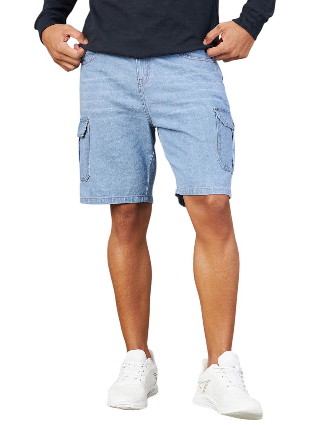 mascln sassafras Blue Denim Box Pocket Shorts-picture-21