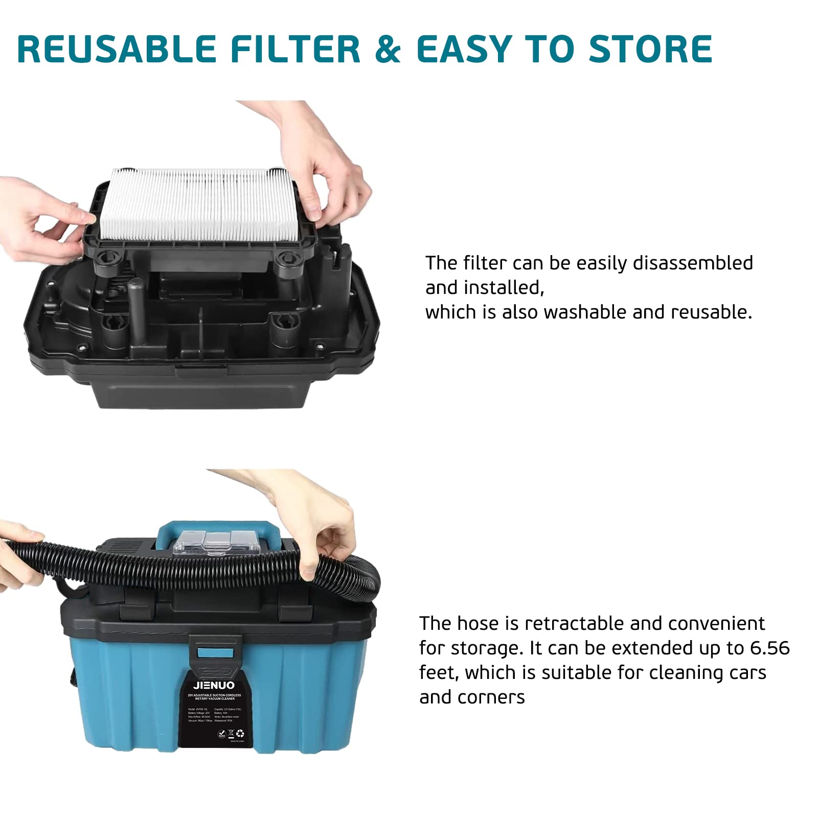 Jienuo Cordless Shop Vac Compatible With Makita 18v Battery