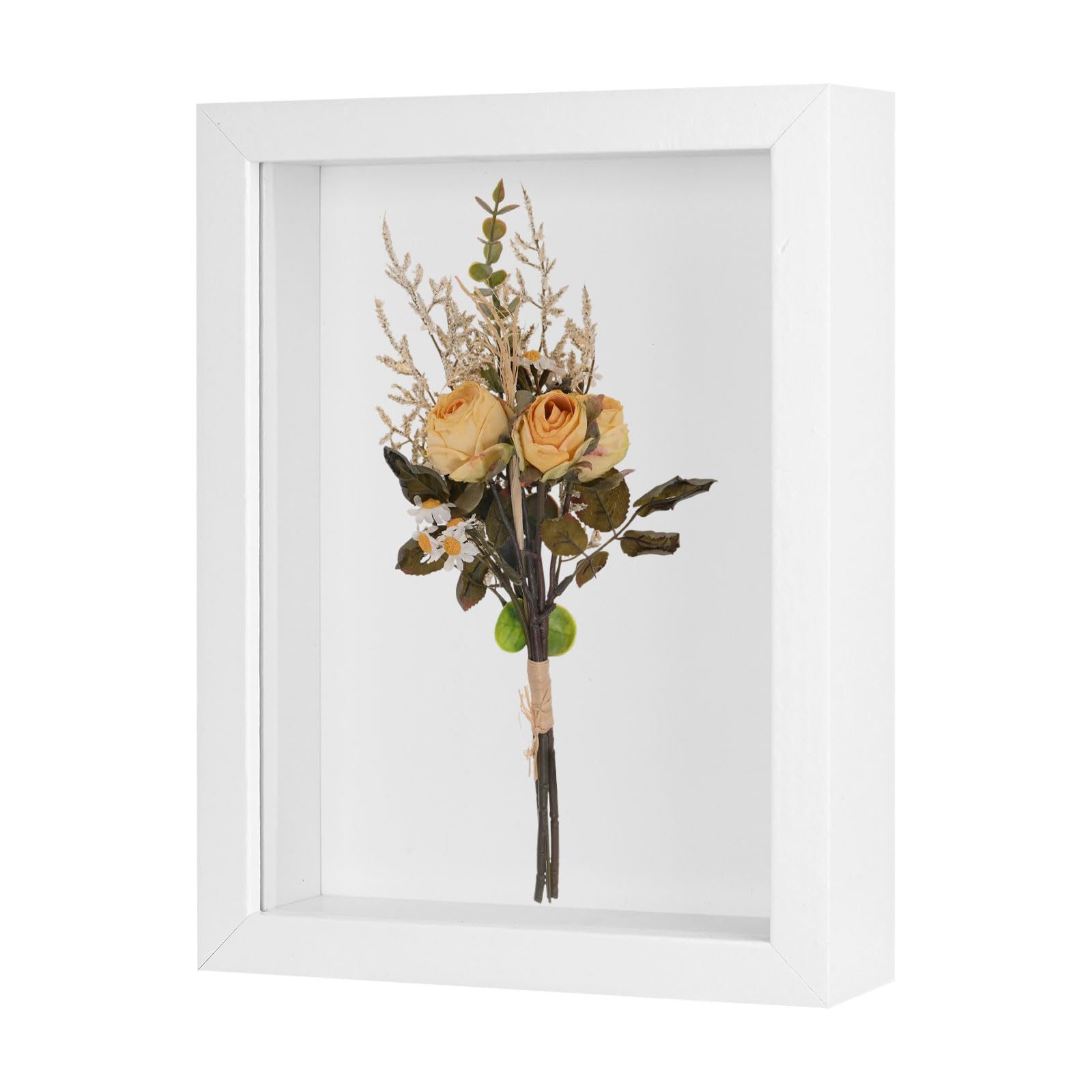 Cadre photo en bois M METERXITY 7x9 pouces blanc pour fleurs séchées