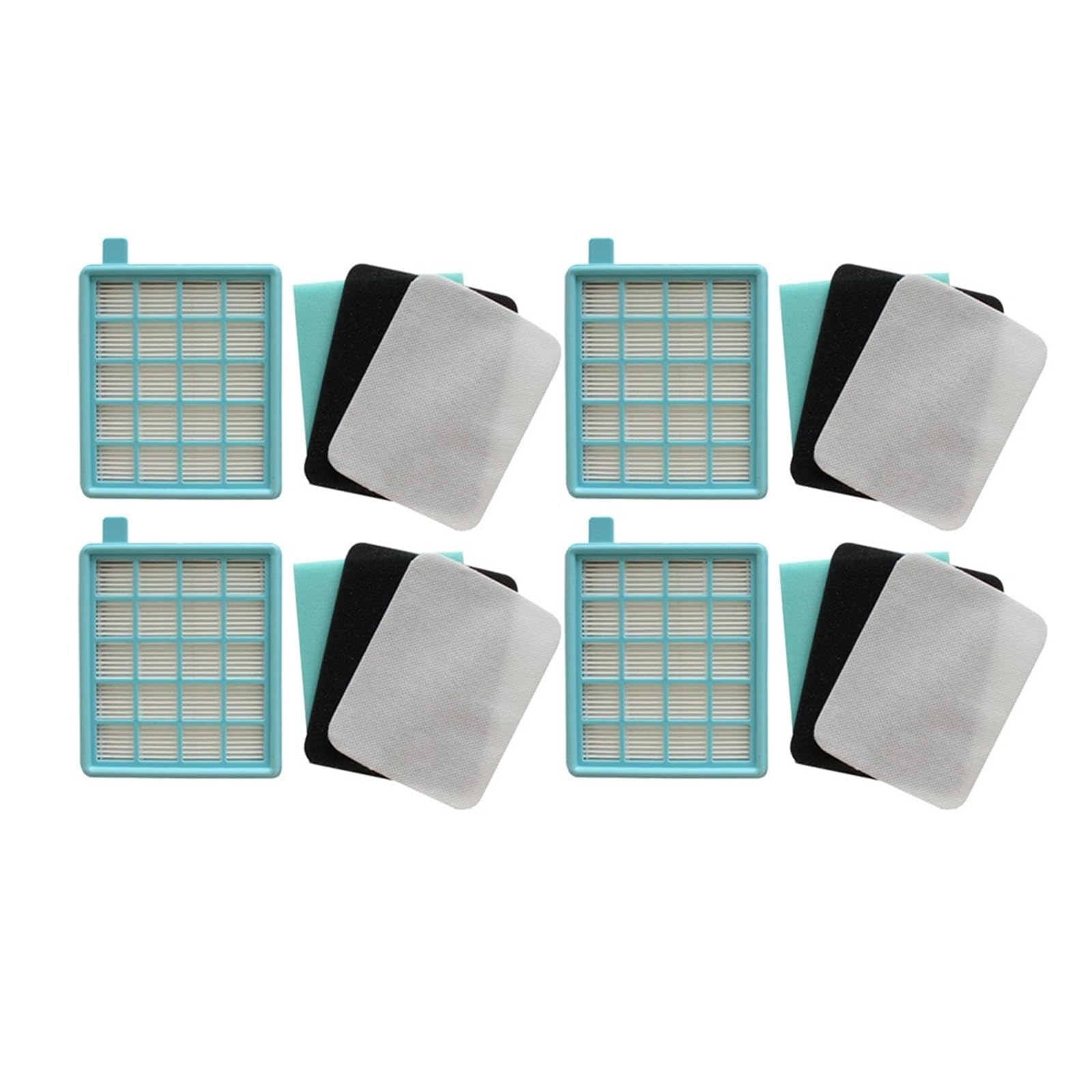 Compact Vacuum Cleaner Accessories,HEPA Filter,Compatible for Philips Power Pro FC8058 / 01 (Color : 4SET)
