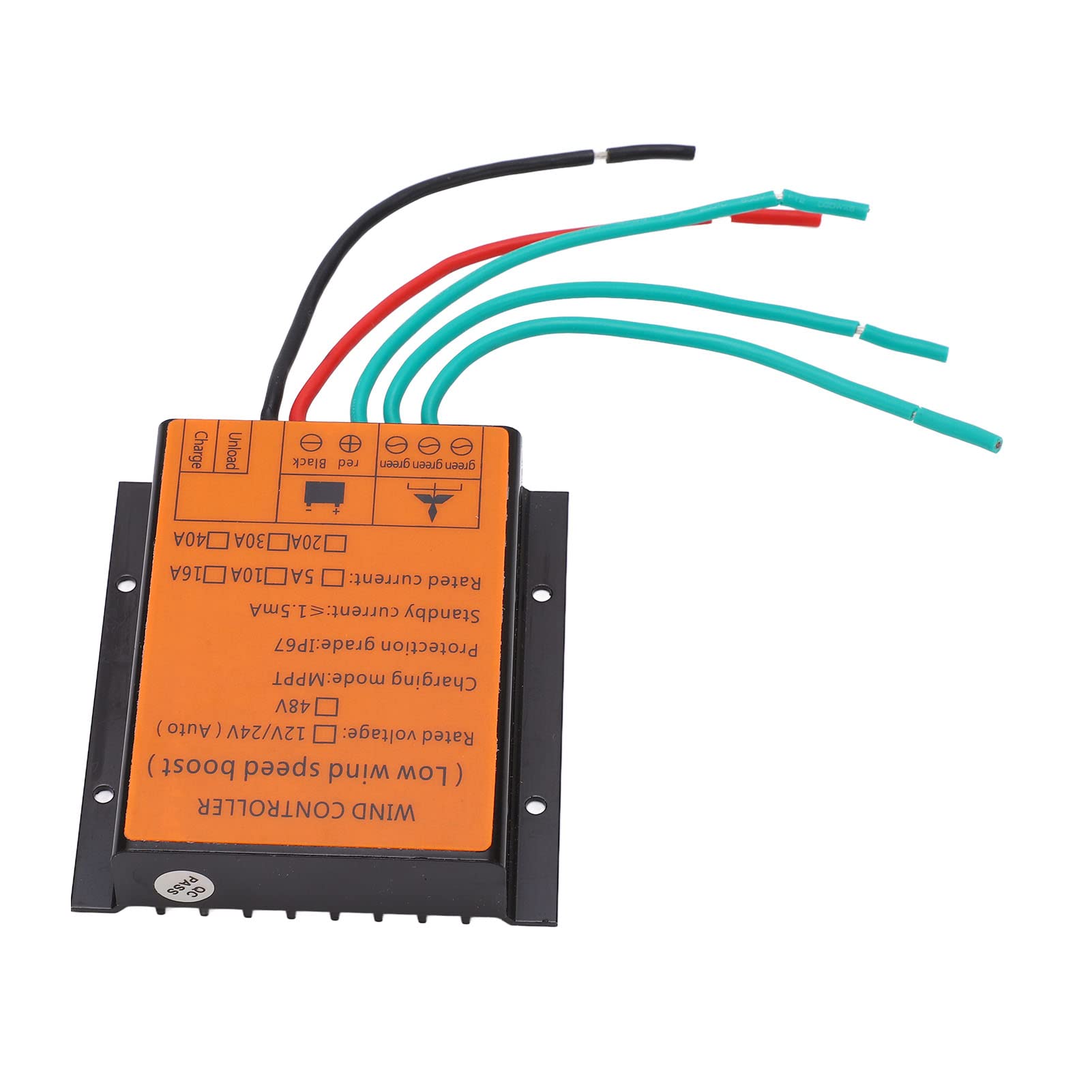 SIXRUN Controlador de Generador de Turbina Eólica, Controlador de Carga de Viento MPPT 48 V con Carcasa de Aleación de Aluminio, Pantalla LED, Frenado Manual Automático, Protección Múltiple para