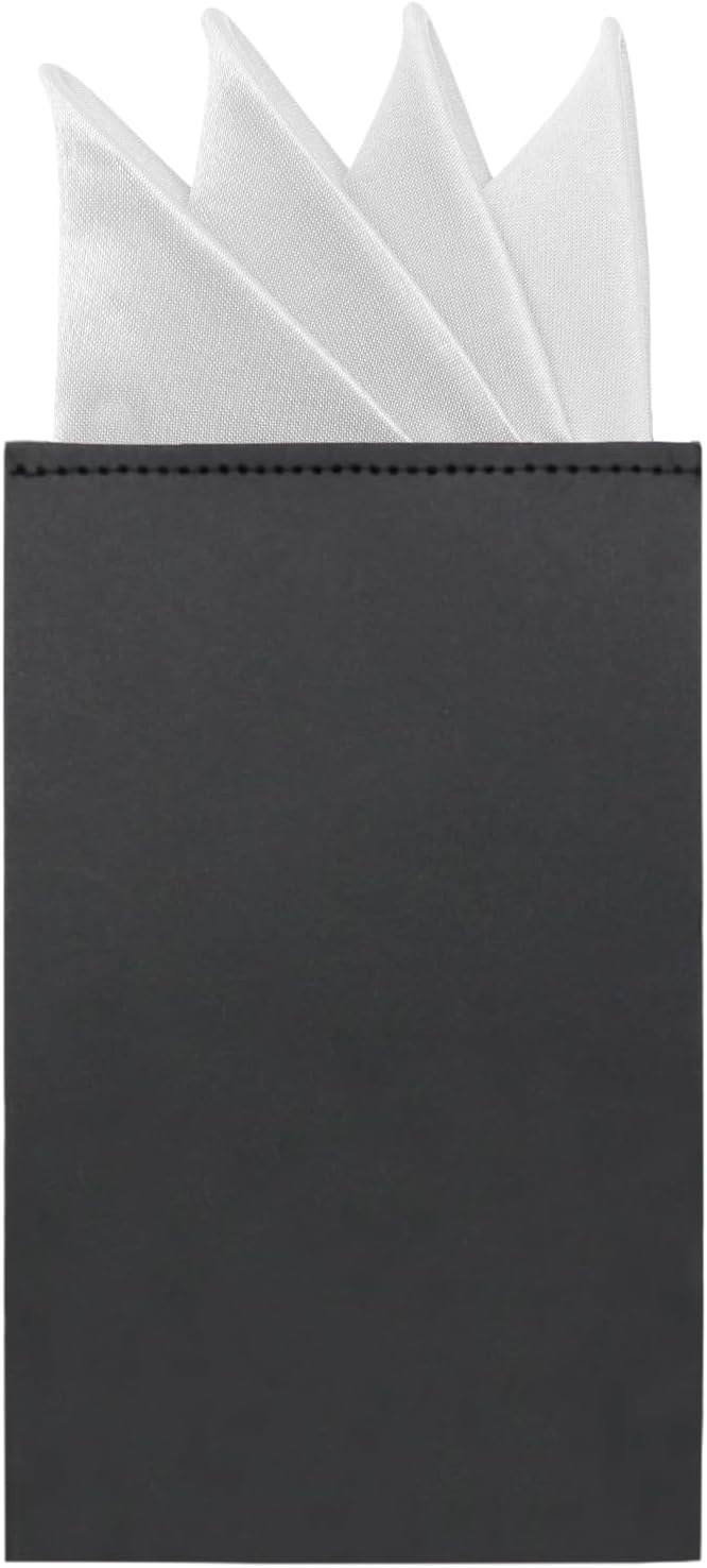 Handkerchiefs for Men, Pre-Folded Men's Pocket Square on Card, Solid Color Handkerchief for Jacket Tuxedo Wedding