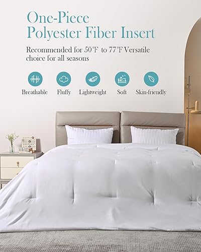 Miniatura 4 de Topblan Edredón de tamaño King extragrande de 120 x 120 pulgadas, relleno de edredón ligero para todas las estaciones, edredón de microfibra