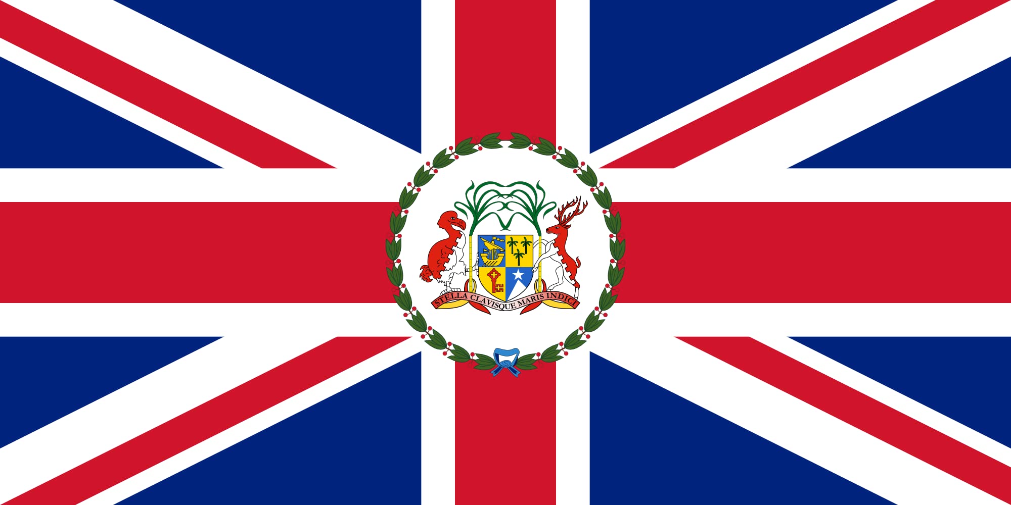 Drapeau Large Gouverneur de l île Maurice 1906-1968 blason anti décoloration