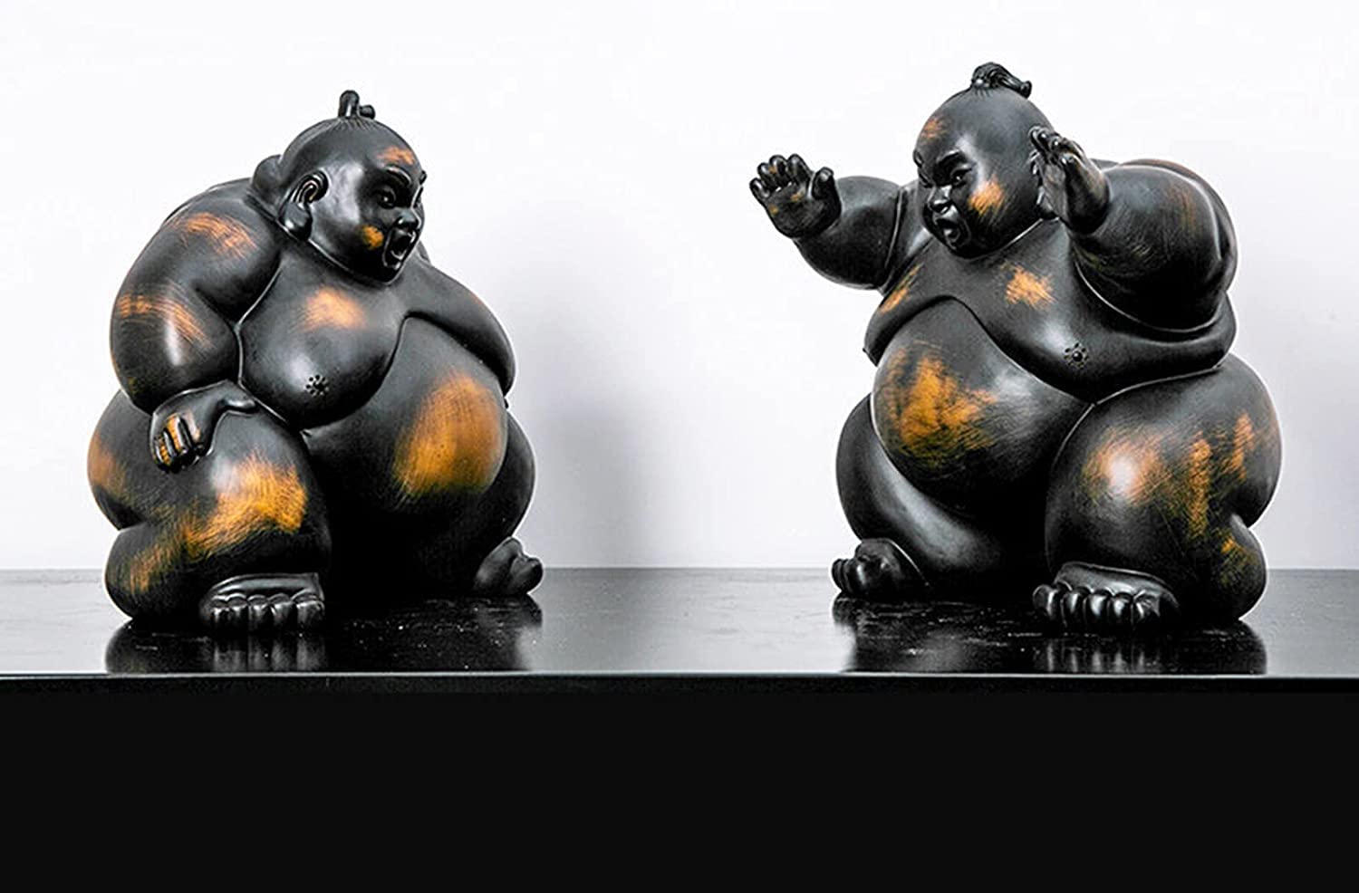 Japońskie Sumo Wrestler Sculptures Vintage Art Statue Home Dekoracja Figurki Kolekcjonerskie Badanie Office Ornaments 30 * 17 * 25cm