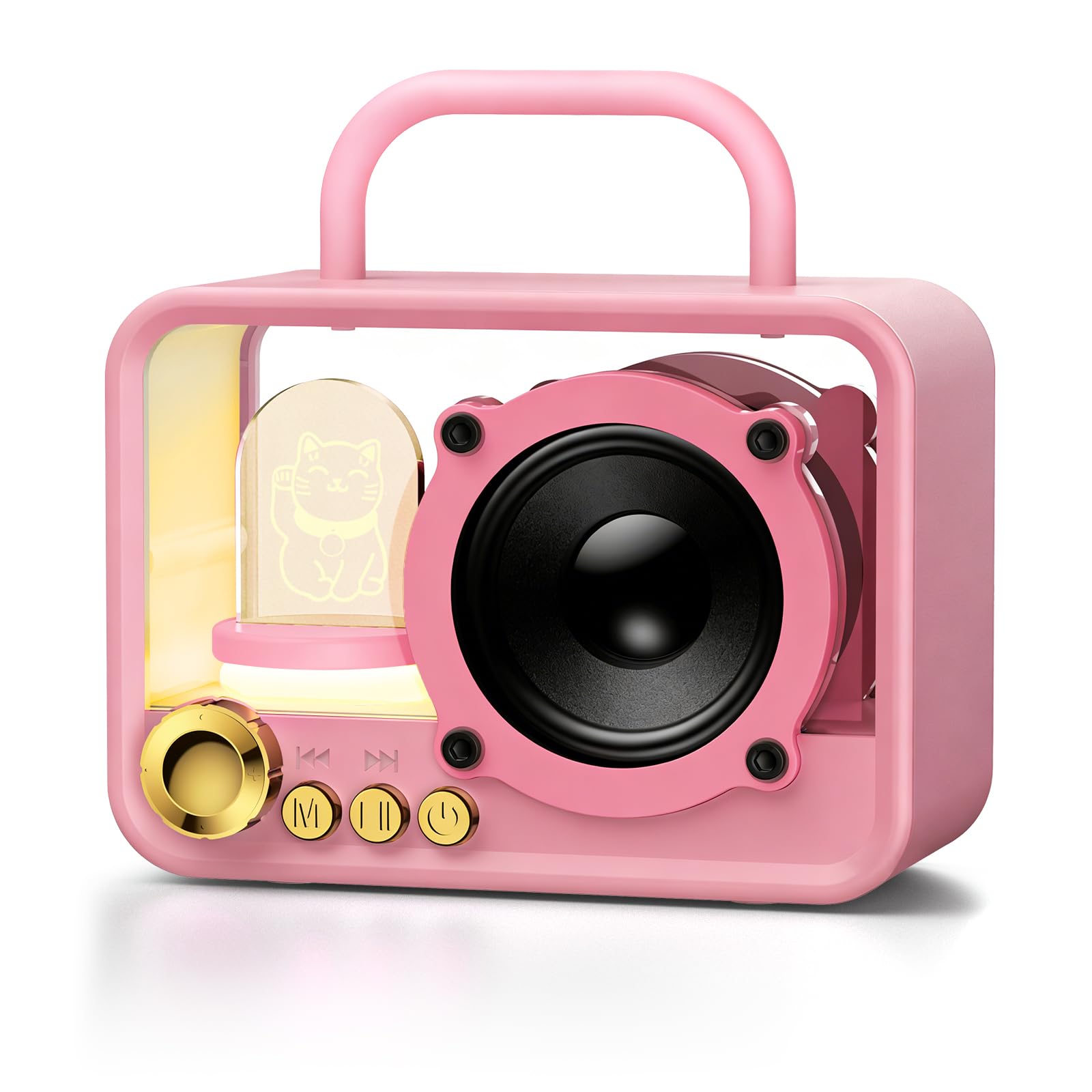 Altoparlante Bluetooth portatile con luci RGB, suono stereo, bassi potenti, mini altoparlante Bluetooth wireless, stile carino e alla moda per cucina, scrivania, camera da letto, ufficio