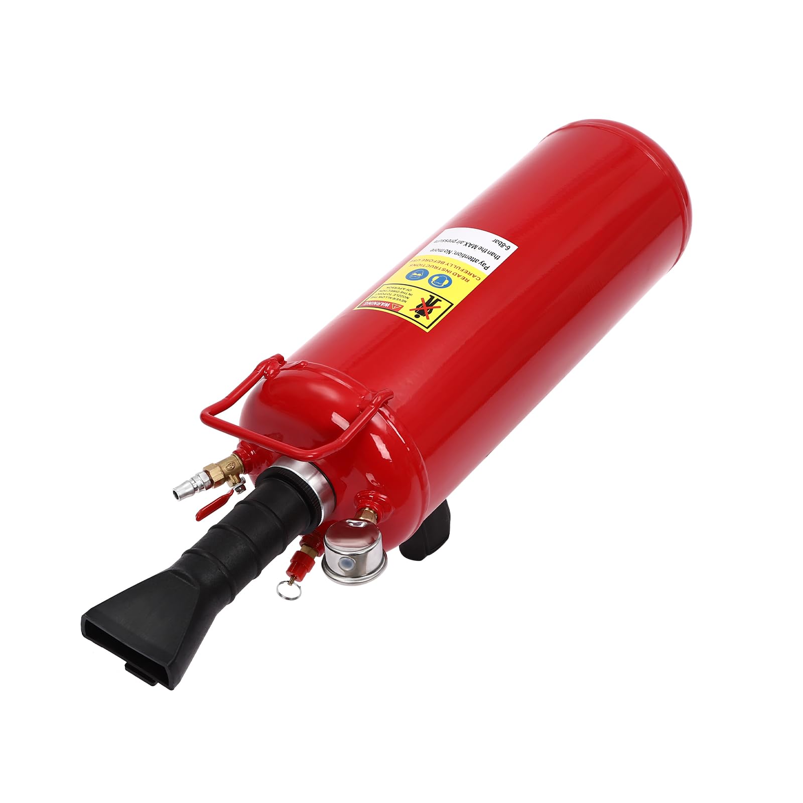 Inflador de neumáticos con medidor para motocicletas y vehículos eléctricos - Capacidad de 2 galones - Presión de trabajo 6-8 bar - Material de hierro rojo - Manómetro y asa de transporte