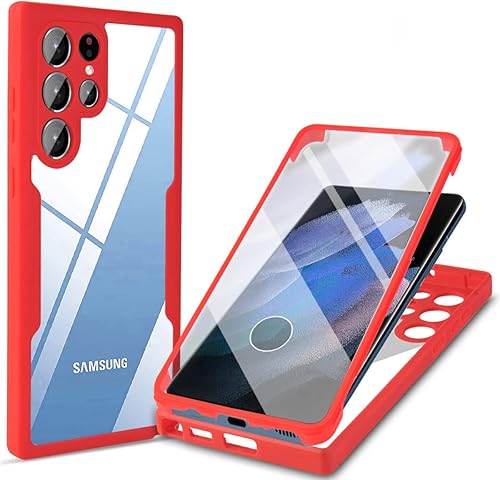 Miniatura 8 de CCSamll - Funda transparente para Samsung Galaxy S21 Ultra (no S21) con protector de pantalla, delgada, a prueba de golpes, de TPU suave, protección