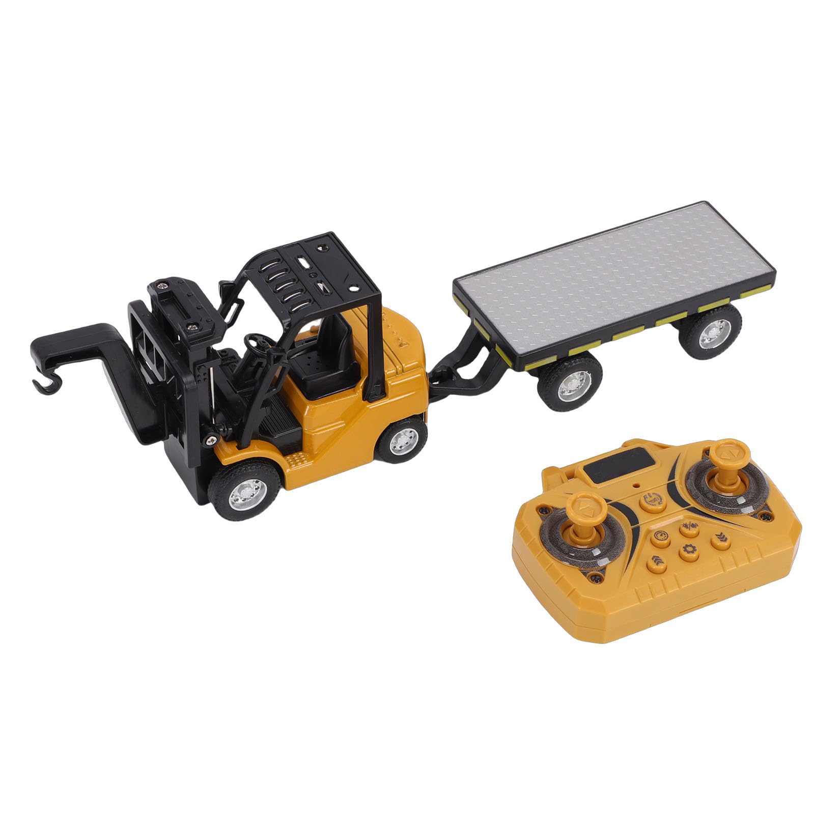Denash RC Forklift 1:64 Mini Remote Control Forklift with 360° Rotation and Application Alloy Construction Toy with (Yellow)