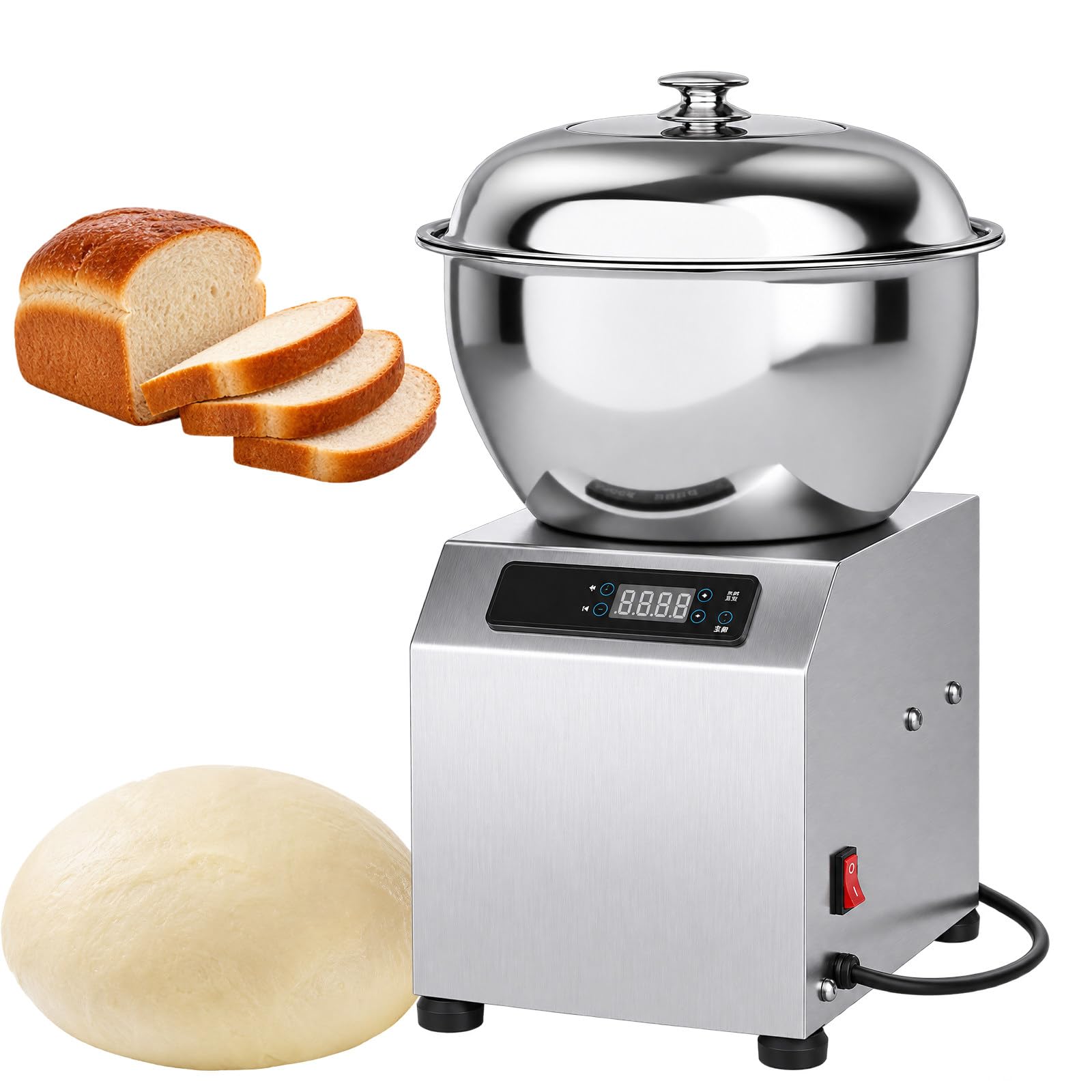 Amasadora de Pan, Doble Rotación, Cuba de Acero INOX 8kg/17.6lb