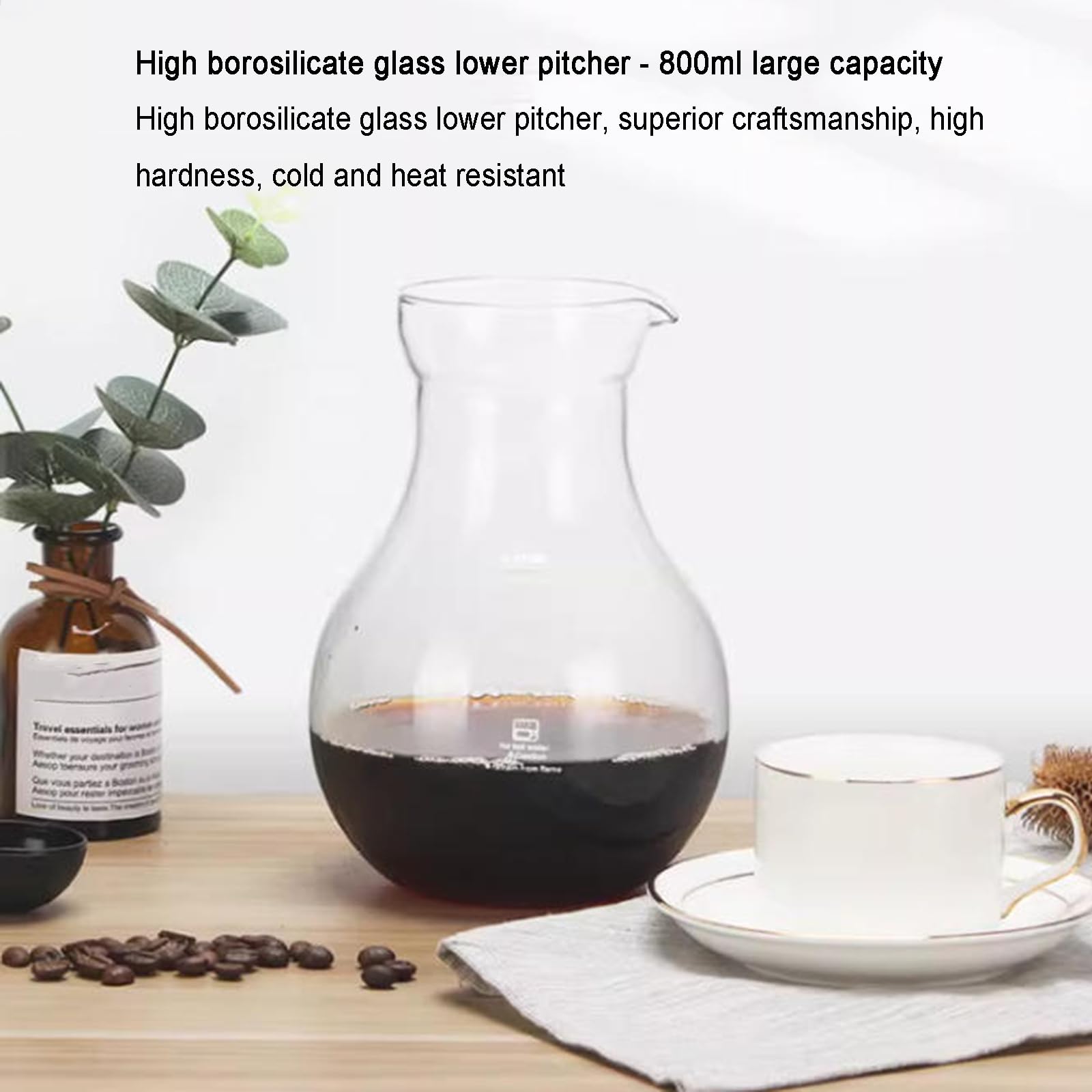 Cafetera Cold Brew, máquina de café de goteo de hielo con tecnología de goteo lento, capacidad de 800 ml, perfecta para hacer 4-6 tazas para eventos y reuniones