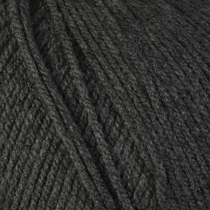 WoolCraft Acrylic Aran 400g Knitting & Crochet Yarn, Great Value 100% Acrylic Yarn, Choose from 25 Shades, 800 Metres, 400g Balls, Single Ball, Charcoal