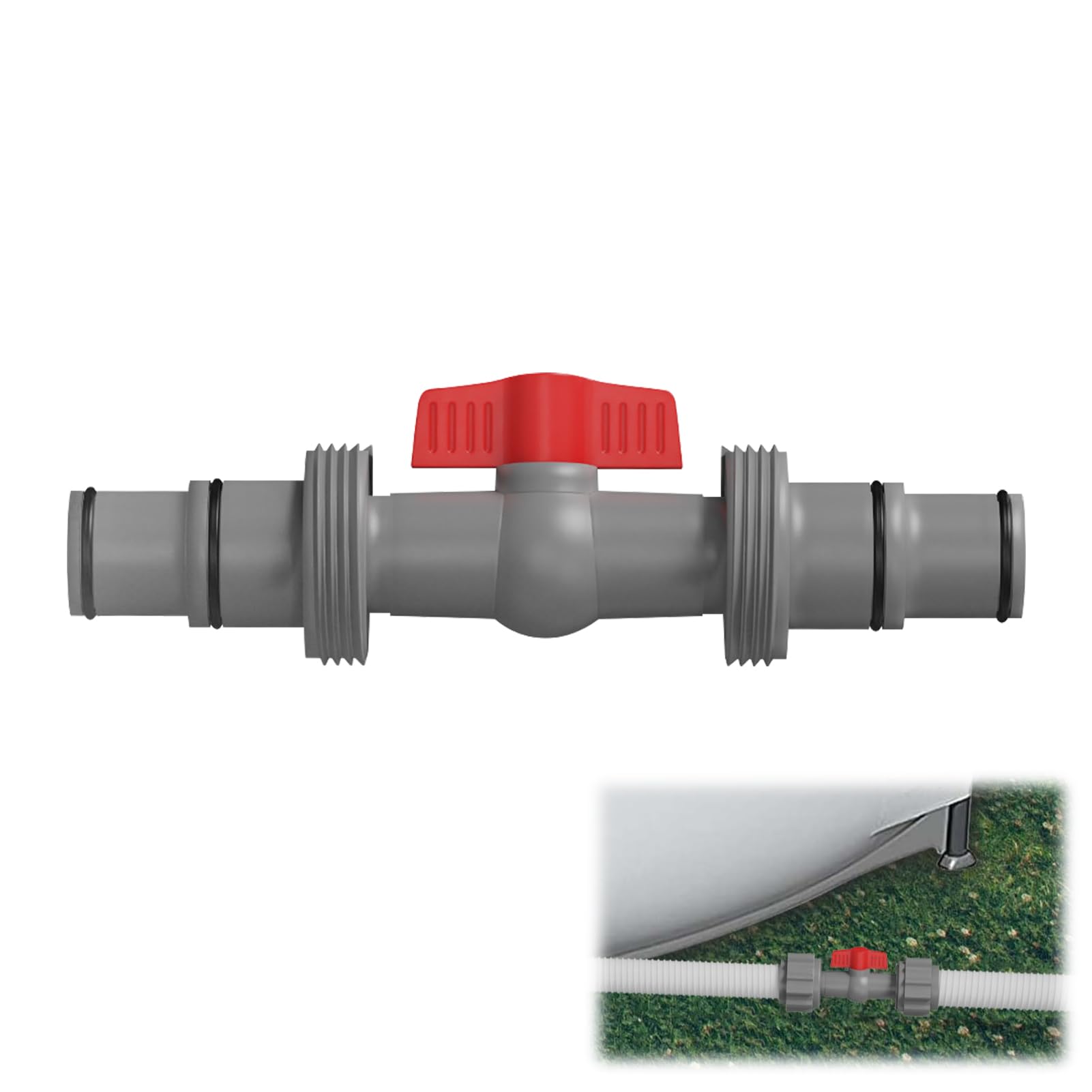 Sand Filter System Hose Connector 38 mm and 32 mm, Pool Hose 38/32 mm, Connector for Filter Pumps for Intex Bestway Coleman, Pool Hose Adapter (2-Way Valve B)
