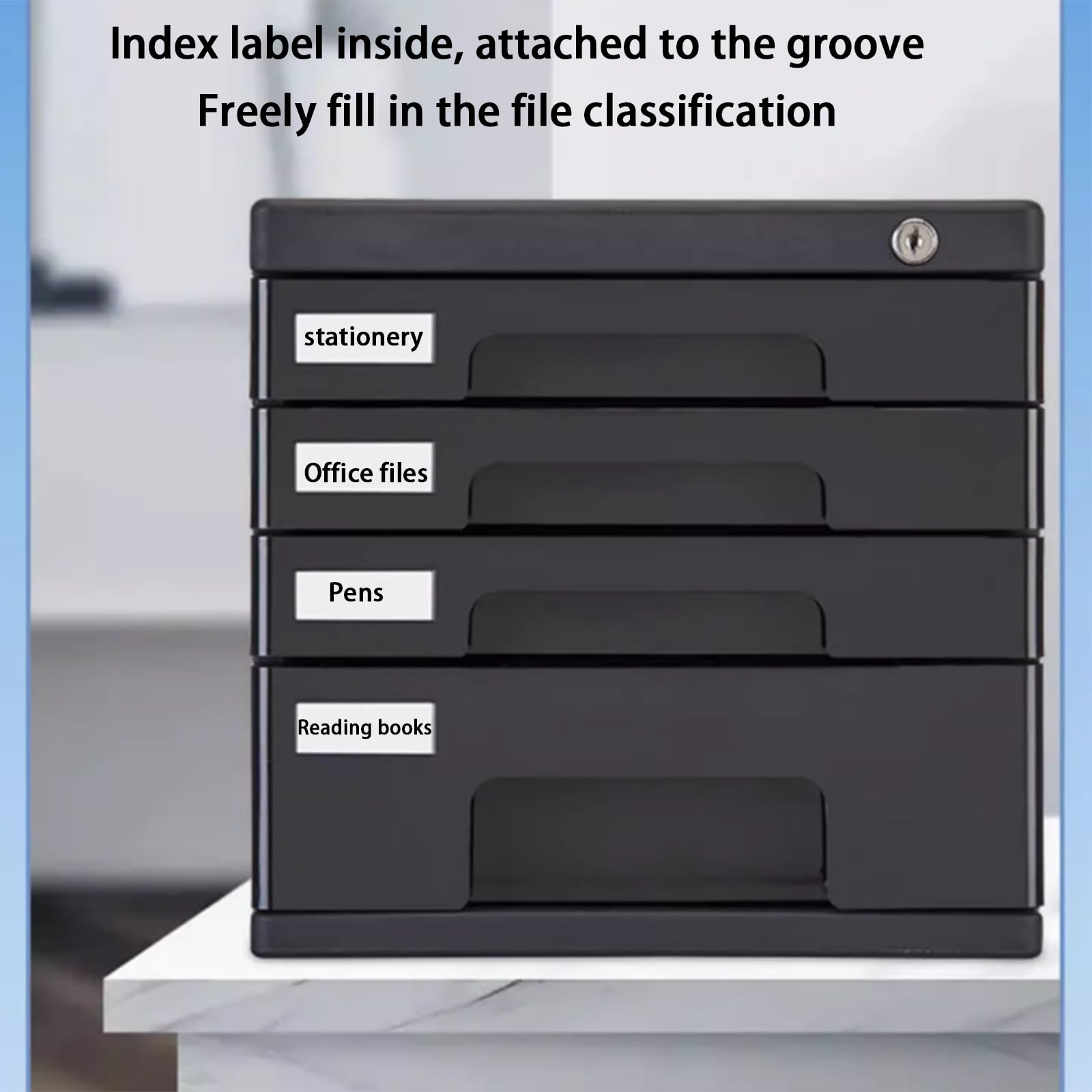 Cassettiera Portadocumenti A4 A 4/5 Ripiani Con Serratura - Organizzatore Per Documenti Da Ufficio, Cassettiera Da Scrivania Per Cartelle, Documenti E Altro Casa Ufficio(Gris,4-layers)