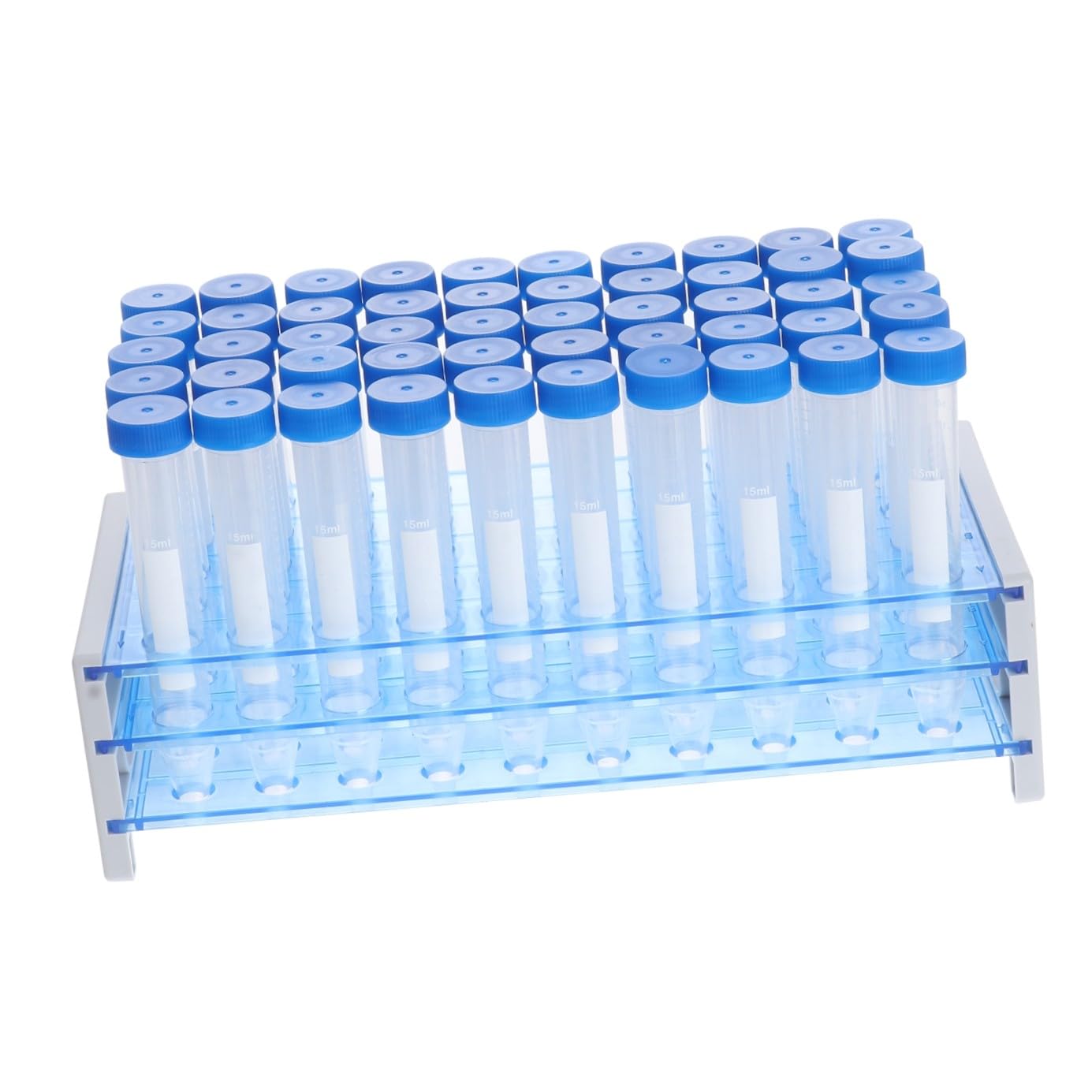 SOLUSTRE 81pezzi Provette in Plastica Con Coperchio Per Centrifuga Pz Portaprovette Per Esperimenti Scientifici Conservazione Liquidi e Uso Didattico
