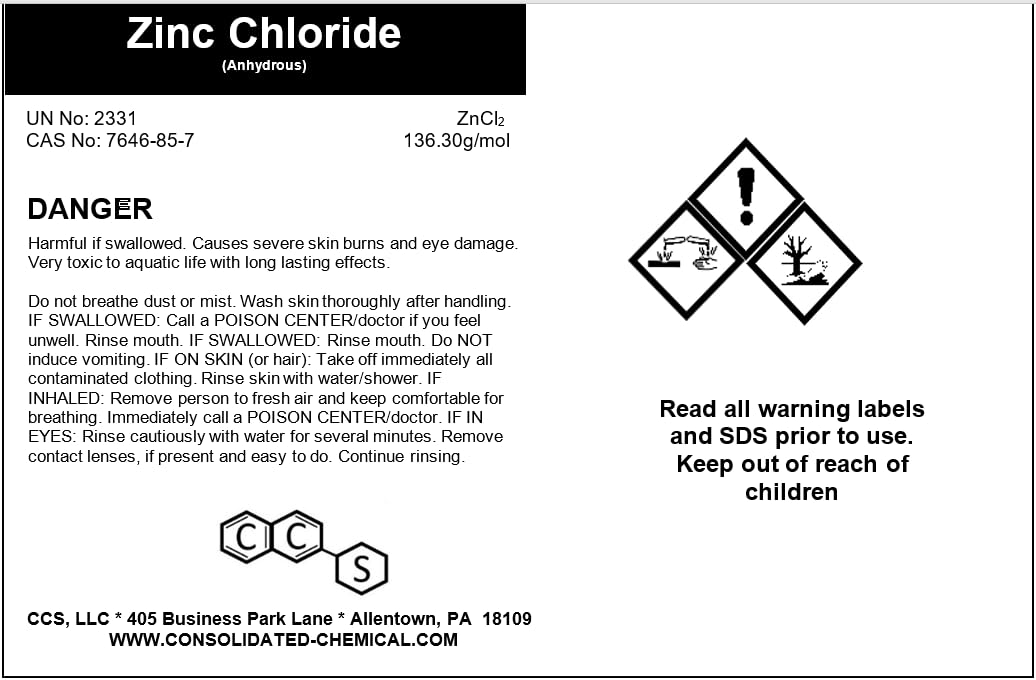 Zinc Chloride Purified 99% (500 Grams)