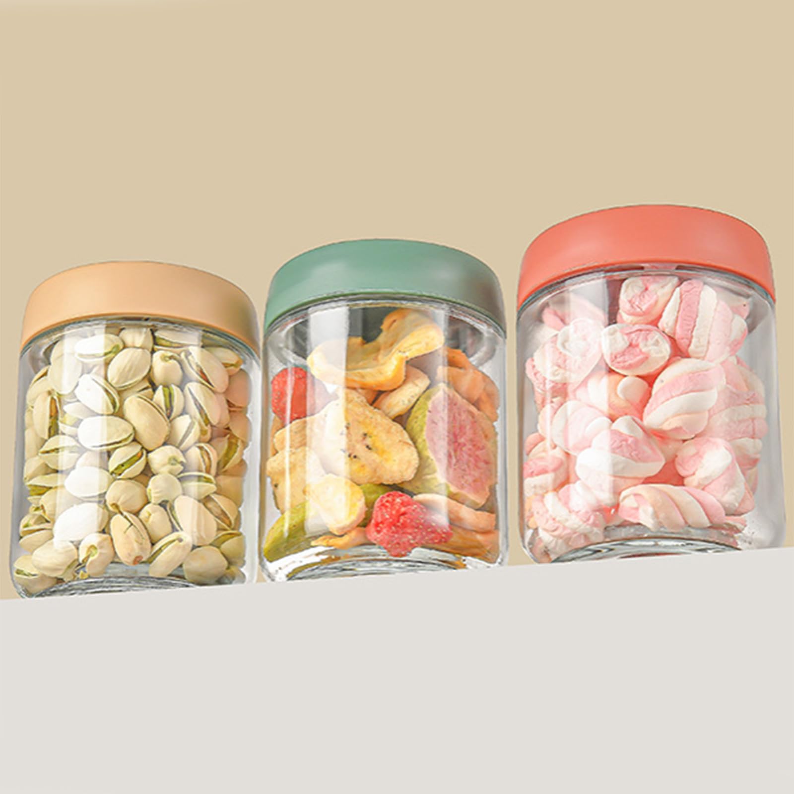 Generico Barattolo portaoggetti in Vetro Trasparente dal, 6 Pieces in Box | Barattolo sigillato in vetro multifunzionale Contenitore capacità per conservare cereali,,