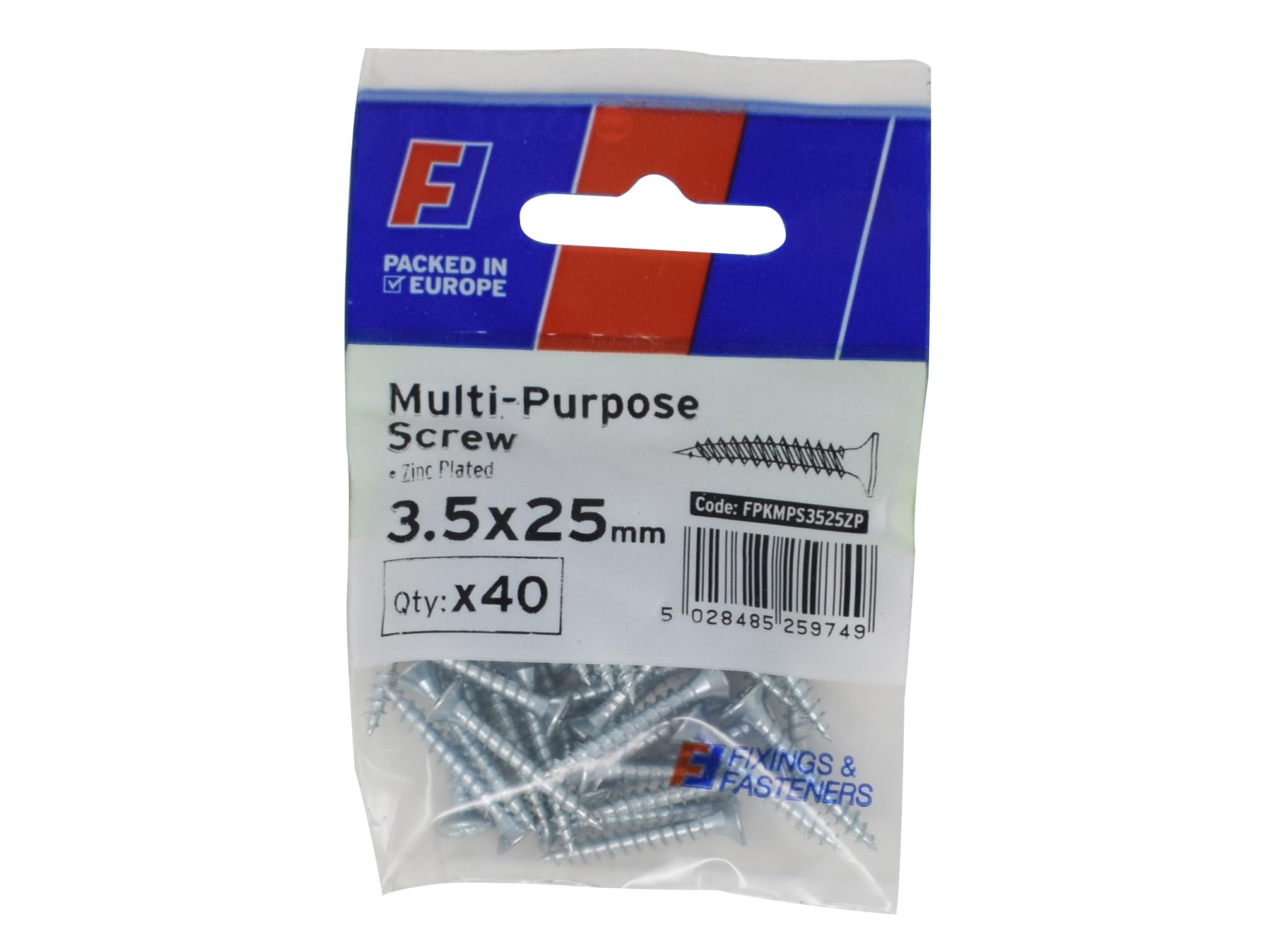 ForgeFix FPKMPS3525ZP Multi-Purpose Pozi Screw CSK ST ZP 3.5 x 25m...
