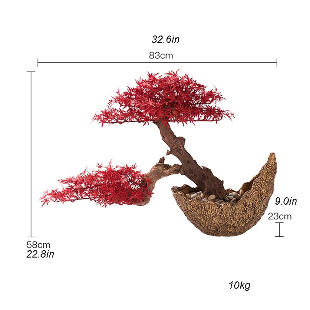 Bonsai Pianta Simulazione Benvenuto Pino Red Maple Leaf Tree Bonsai Artificiale Casa Vaso Corridoio Portico Pianta in stile giapponese Pianta in vaso Ornamenti in vaso Pianta Artificiale Bonsai