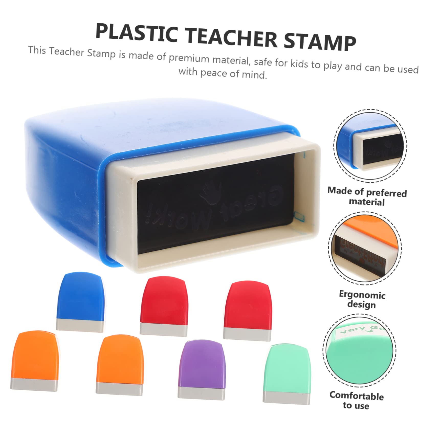 Set da 8 Timbri Scolastici Riutilizzabili per Insegnanti Motivi Incoraggianti in Inglese, Timbri Colorati per Commenti in Classe, Adatti per Attività Educative e Scrapbooking