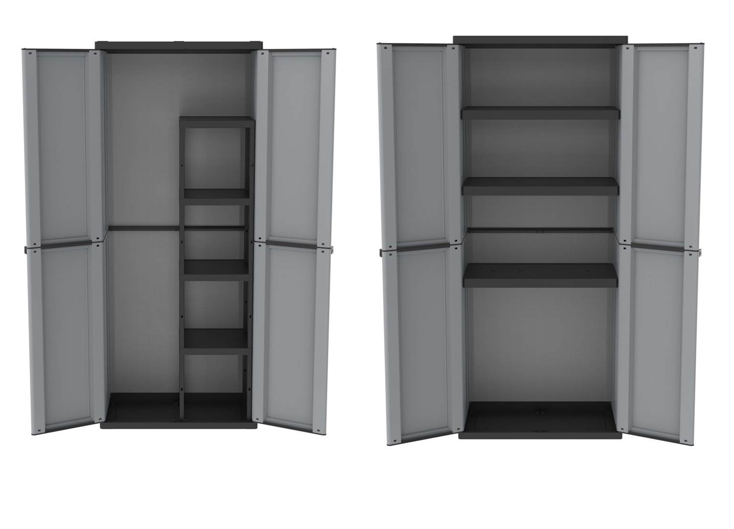 Kreher Kunststoffschrank 2er-Set: Spindschrank Plus Schrank mit Böden