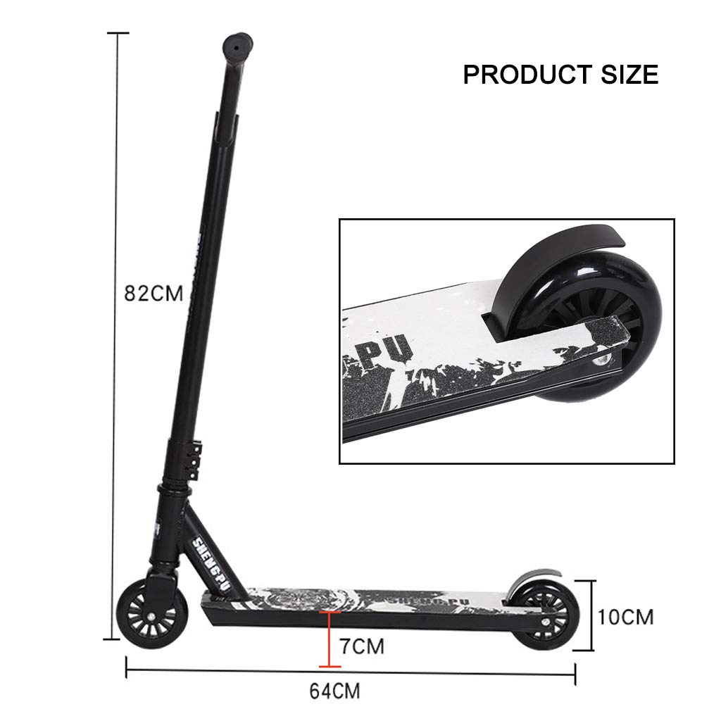 Niños Stunt Scooter Niños - Freestyle Pro Truco de 360 grados Freno de la rueda trasera Ruedas de PU 100mm Principiante Street Scooter para niños de 8 años en adelante, niños, adolescentes, adultos