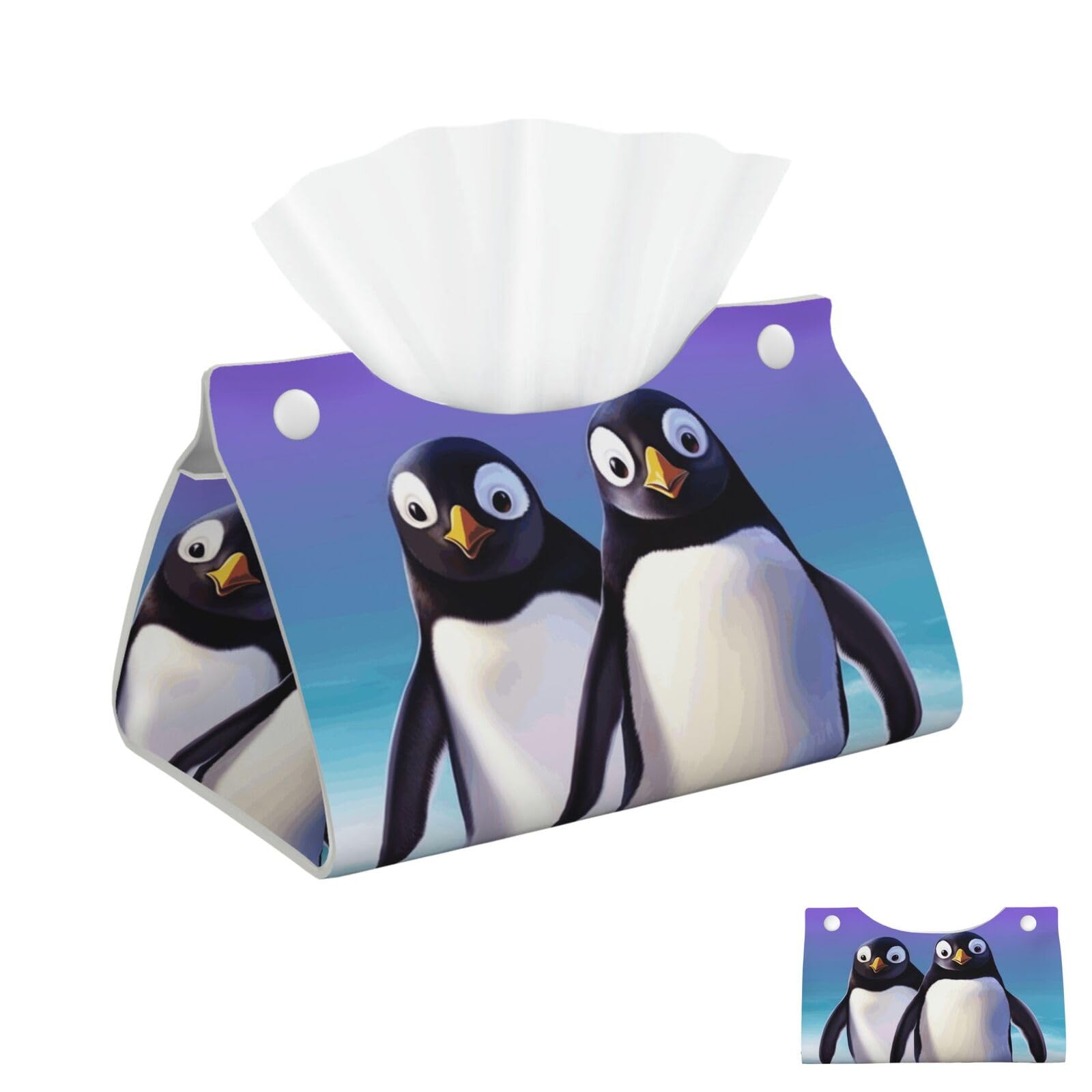 Cute Penguin Tissue Box Cover Square Cube Boxes