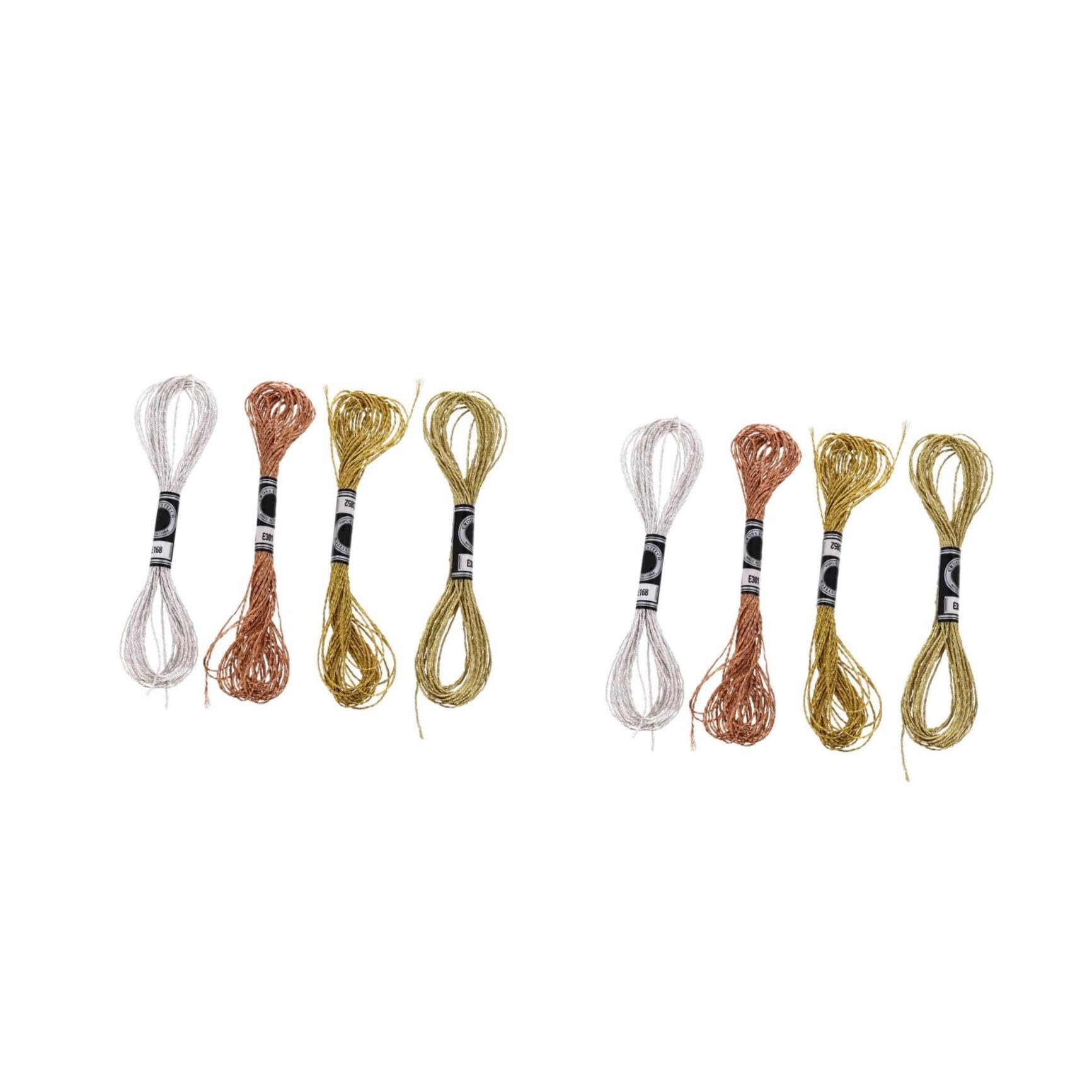 DOITOOL 2 Series Hilo De Bordar Metálico Para Punto Cruz De Metros Accesorios Para Manualidades Diy Para Proyectos Y Joyería 16 Piezas X 2