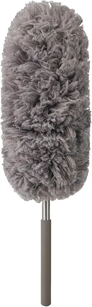 Microfiber Feather Duster Extendable Duster with 14"-33" Extra Stainless Steel Pole, Bendable Head & Long Handle Dusters for Cleaning Ceiling Fan,Ceiling, Blinds, Furniture & Cars Gray
