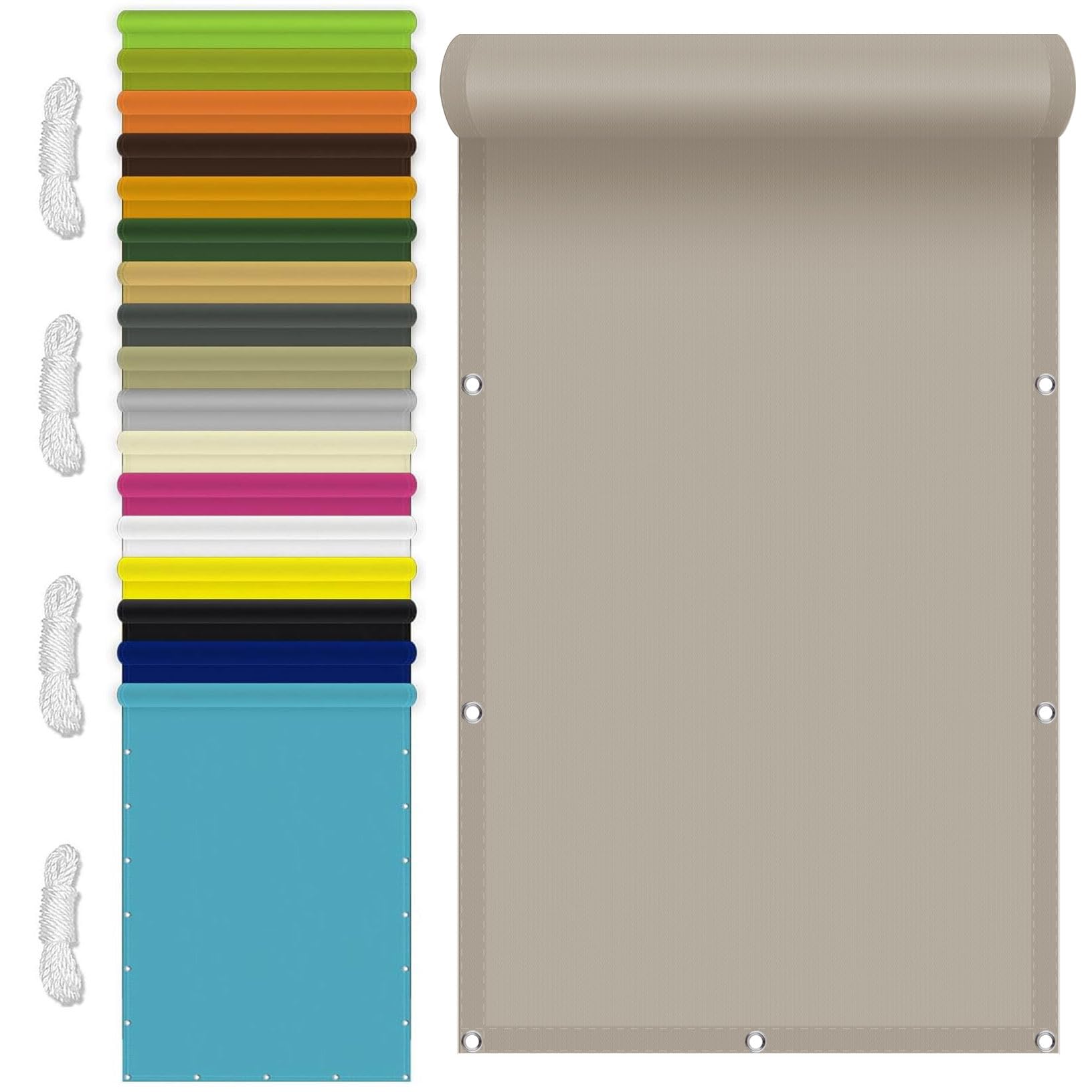 Voile d'ombrage taupe 250x350 cm imperméable pour terrasse