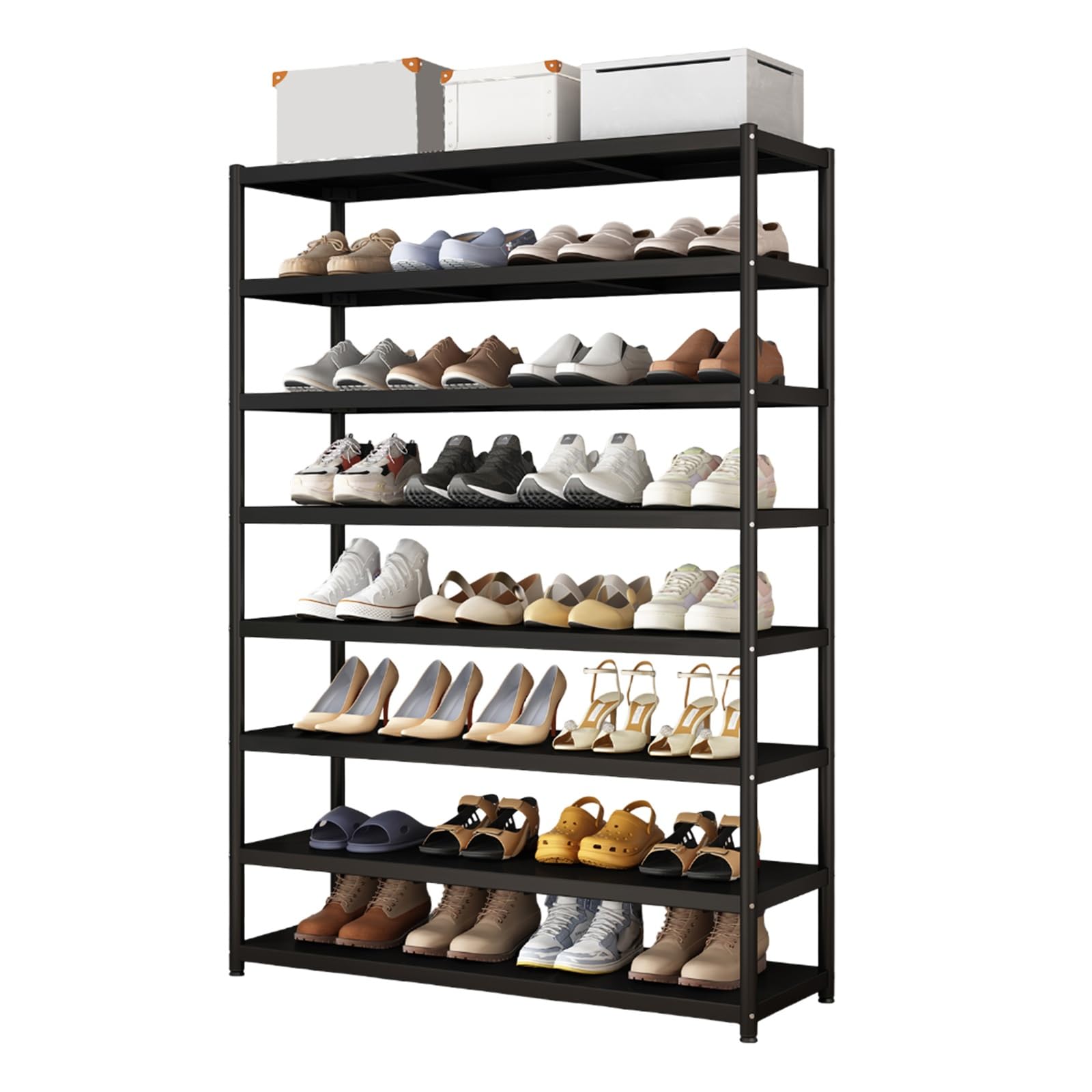 Meuble chaussures en métal noir au design moderne et épuré