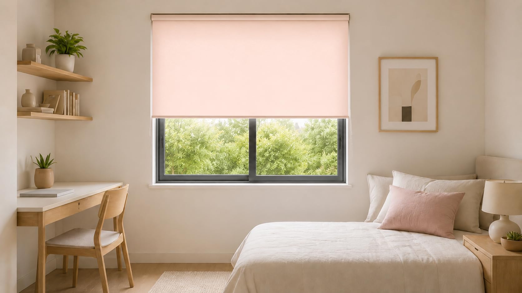 Estoralis Gove Store Enrouleur Tamisant Lisse, Polyester, Rose, 150 x 230 cm