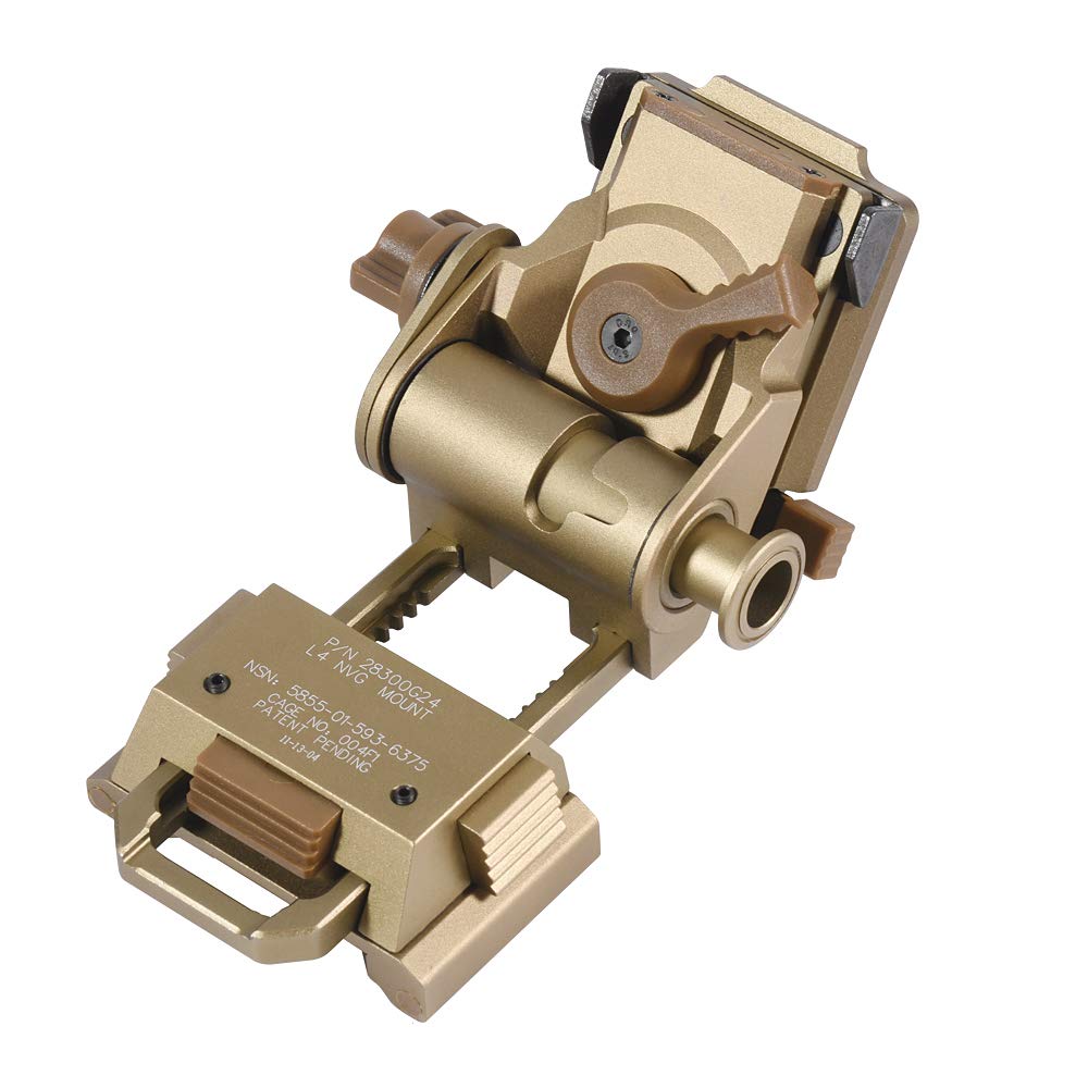 Hengyuanyi Gexmil CNC PVS15/18 Night Vision Goggles Mount for L4G24 NVG Metal Helmet Mount (Sand Color)