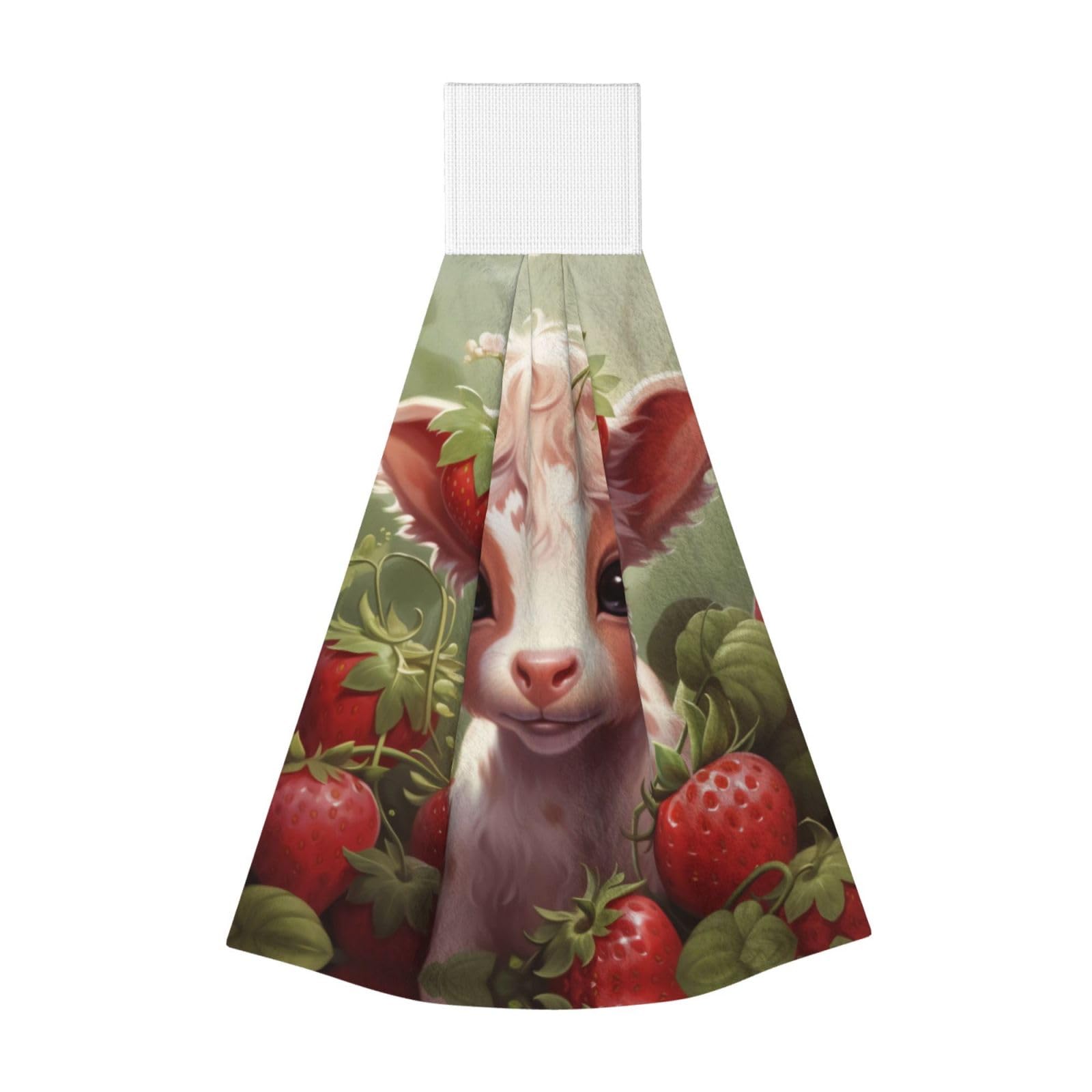 ZQYTGFDC Strawberry Cow in the Forest Highly Absorbent Dish Towels Soft Coral Fleece Wipe