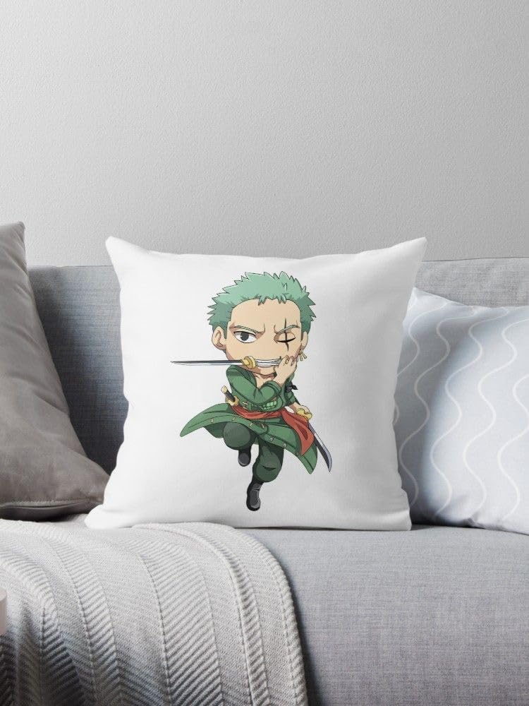 CRAFT MANIACS ONE Piece Zoro Cutie Baby 16 * 16 Pillow with Cover | UBER Cool Merch for ONE Piece Anime Lovers-image-36