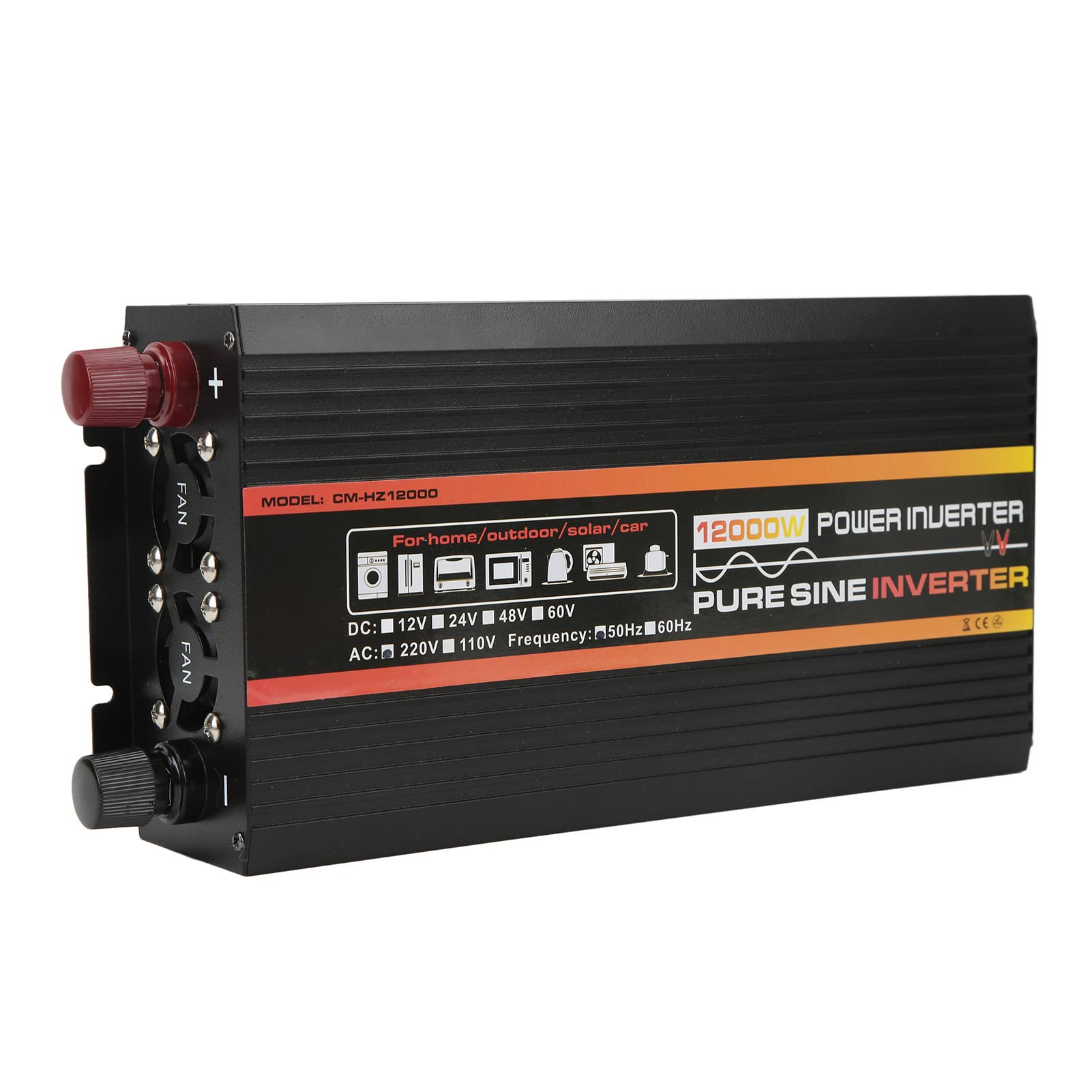 Protezione Intelligente Ad Alta Efficienza con Inverter a Onda Sinusoidale Pura da 2000 W per e Yacht in Lega di Alluminio 28x15x6,7 Cm (DC48V)