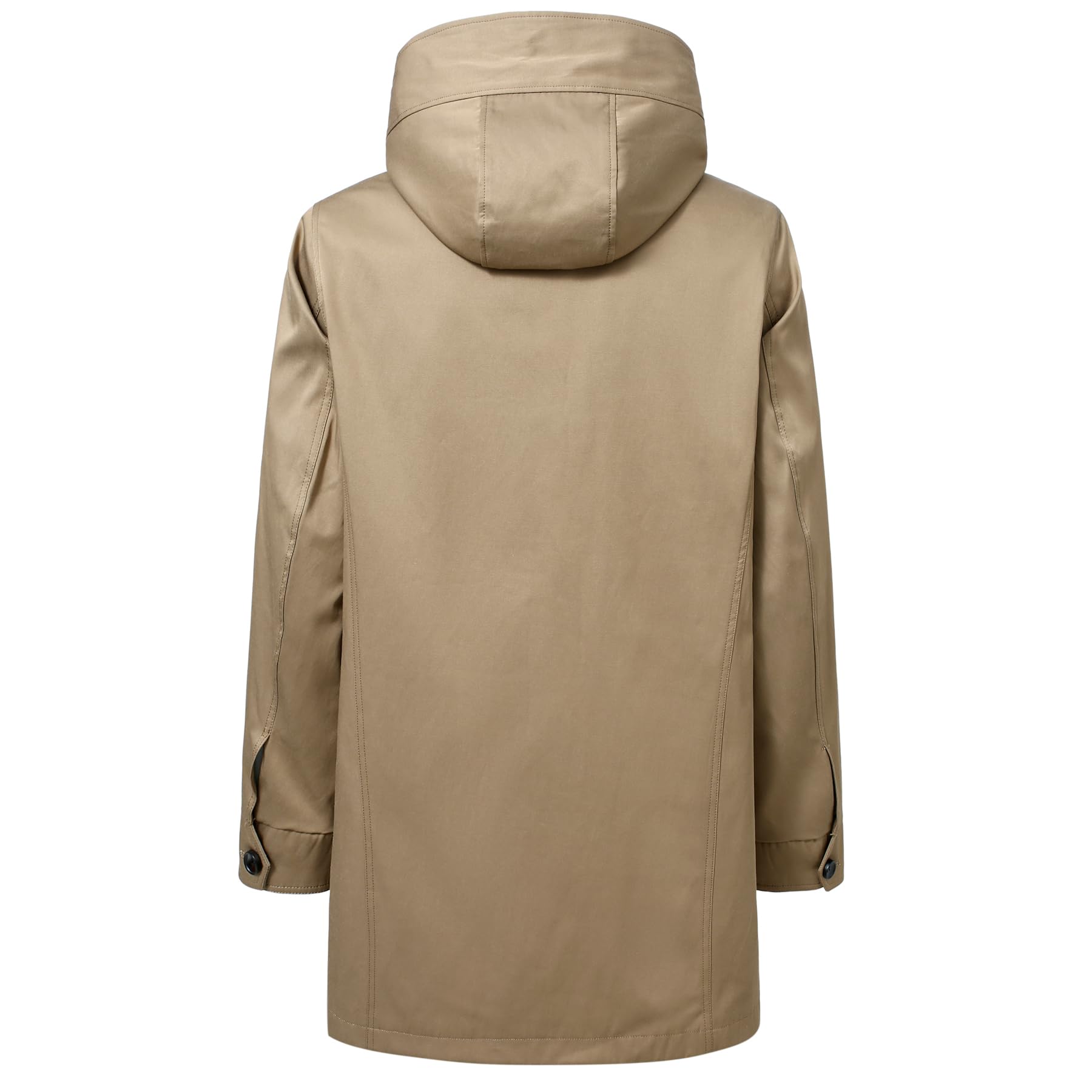 Allthemen Herren Trenchcoat Baumwolle Übergangsjacke mit Kapuze Mantel Herbst Einreiher Jacke Business Casual