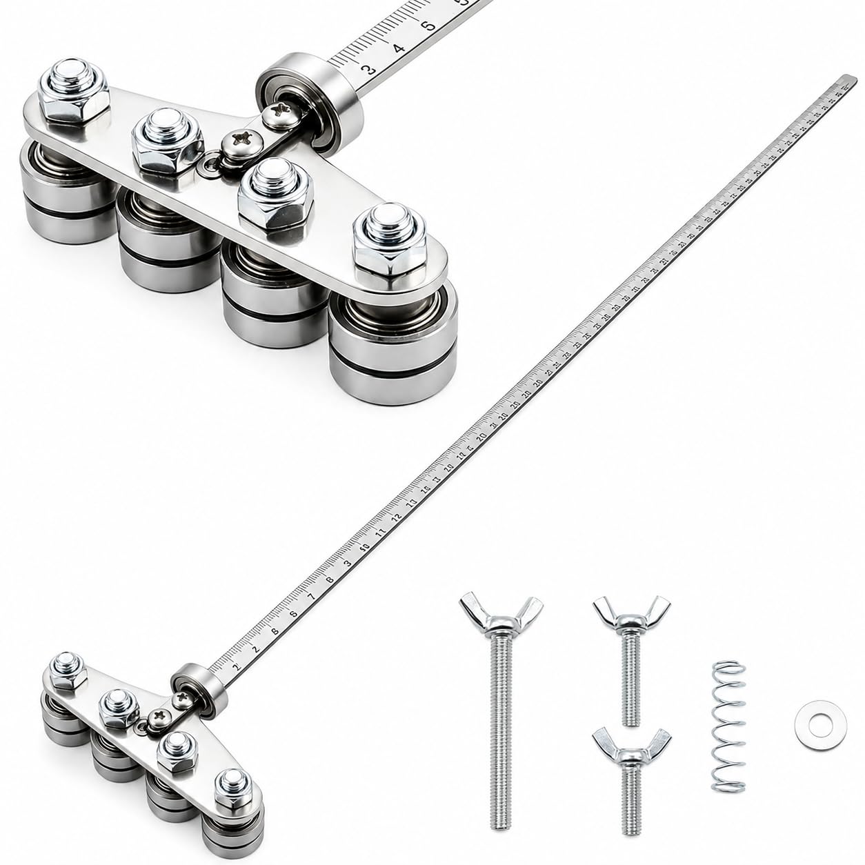 PCIQUTE Circular Saw Guide Rail, 60cm Heavy-Duty Stainless Steel Cutting Guide, Precision 90° Positioning Caliper for Straight Wood Cuts, Compatible with Most Circular & Hand Saws