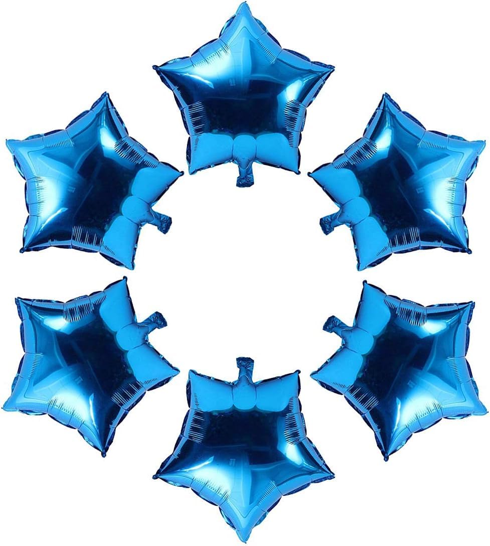 Star Balloon, Blue Balloon, Foil Balloons for Helium, Pack of 6 Blue Star Balloons 18 Inch for Birthday Wedding Baby Shower Engagement Party Decorations